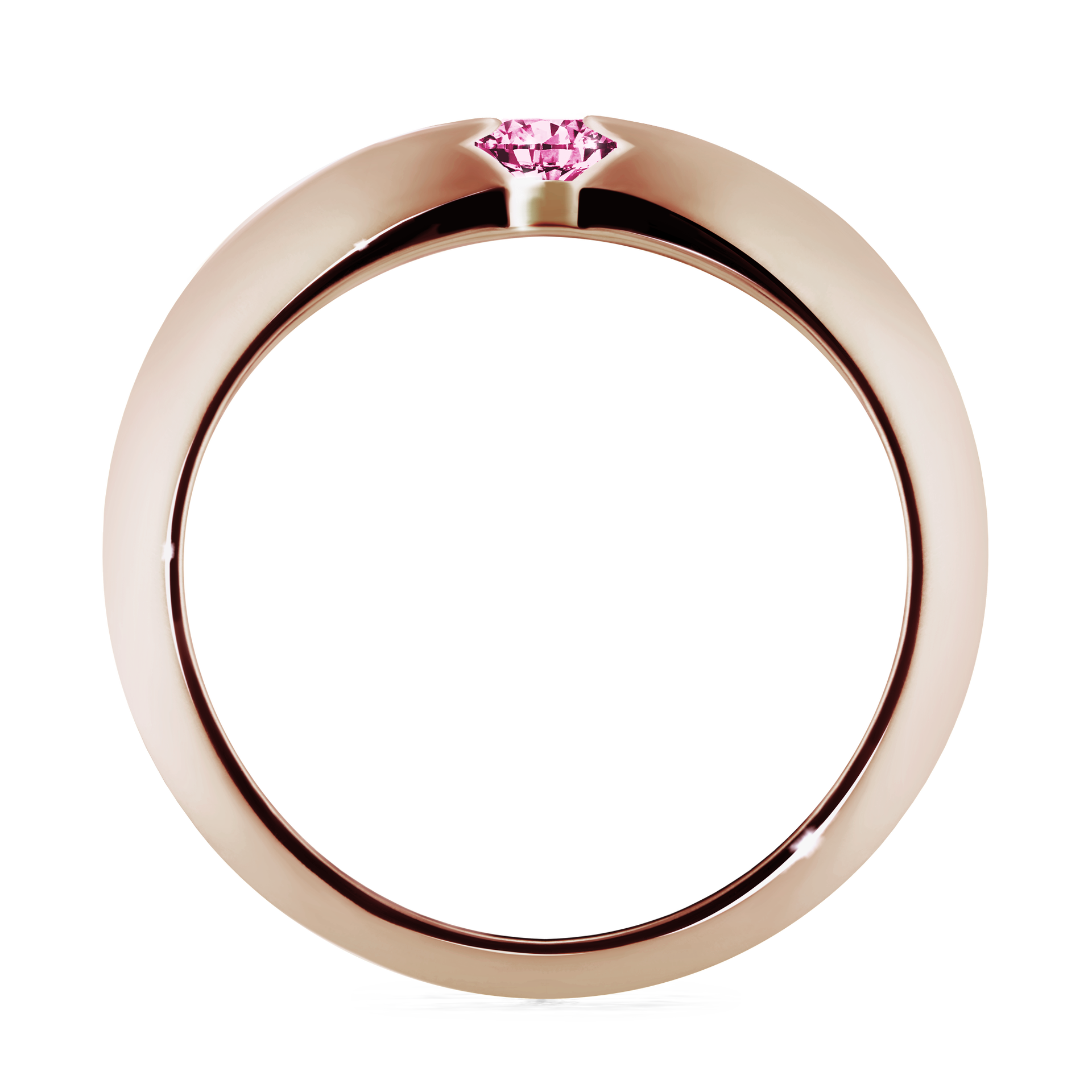 Pierścionek zaręczynowy My Baby z różowego złota z różowym diamentem 0,25CT