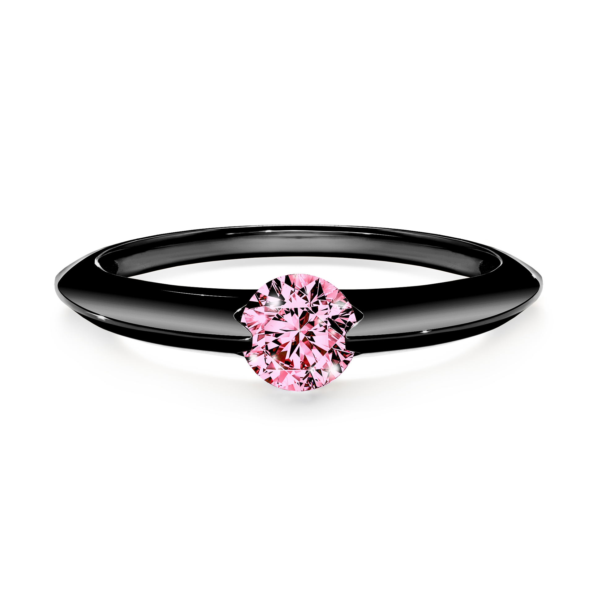 Pierścionek zaręczynowy My Baby z czarnego złota z różowym diamentem 1,00CT