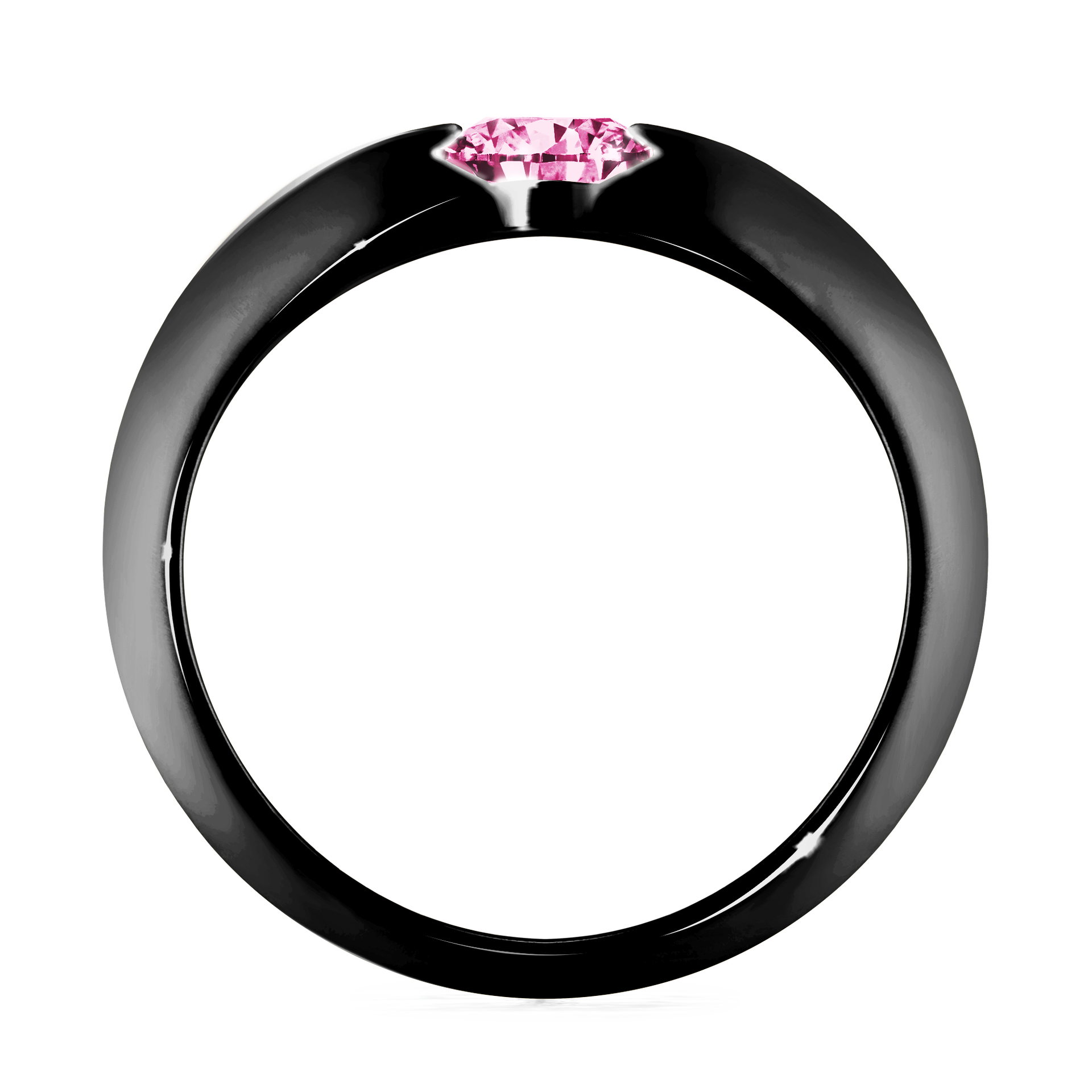 Pierścionek zaręczynowy My Baby z czarnego złota z różowym diamentem 1,00CT