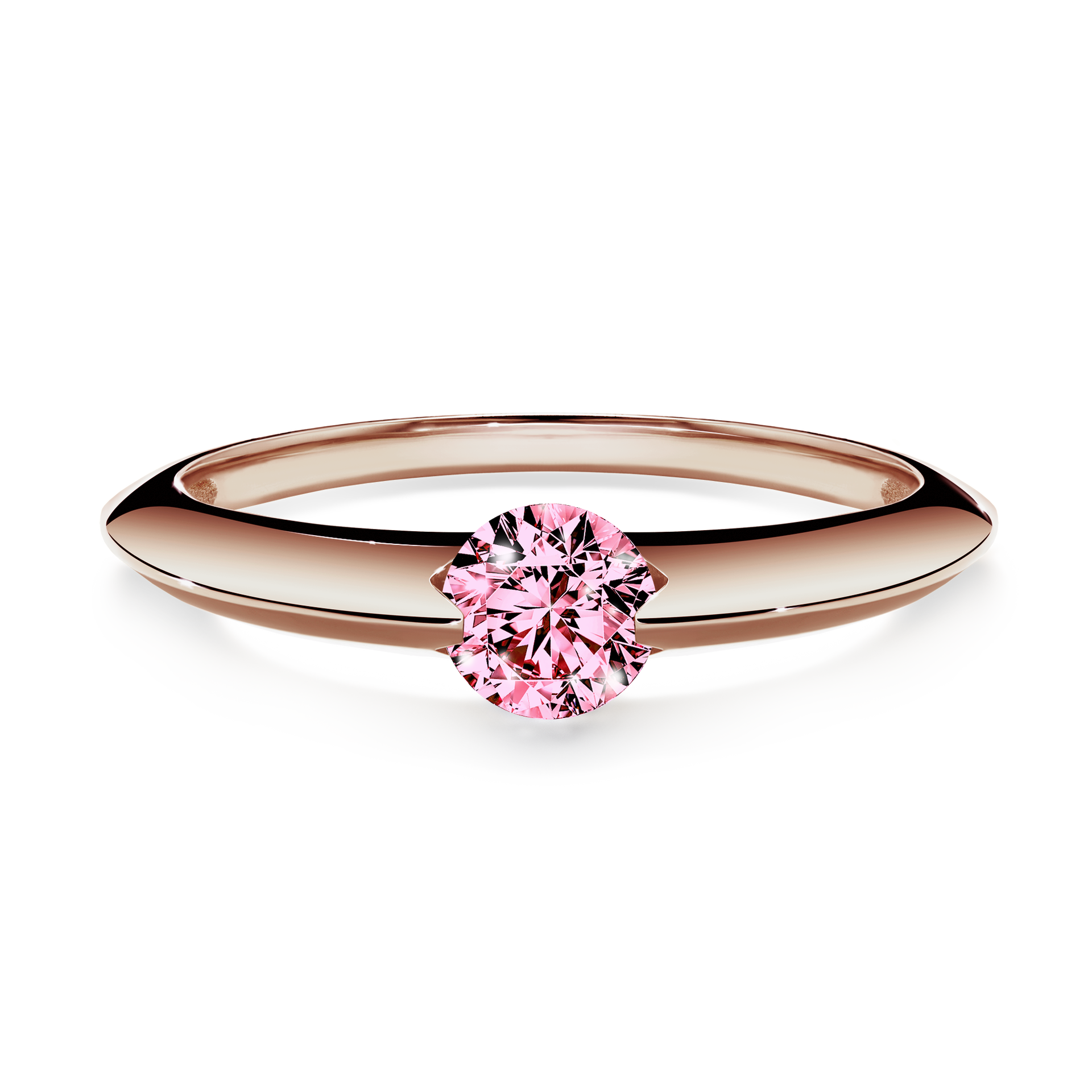 Pierścionek zaręczynowy My Baby z różowego złota z różowym diamentem 1,00CT
