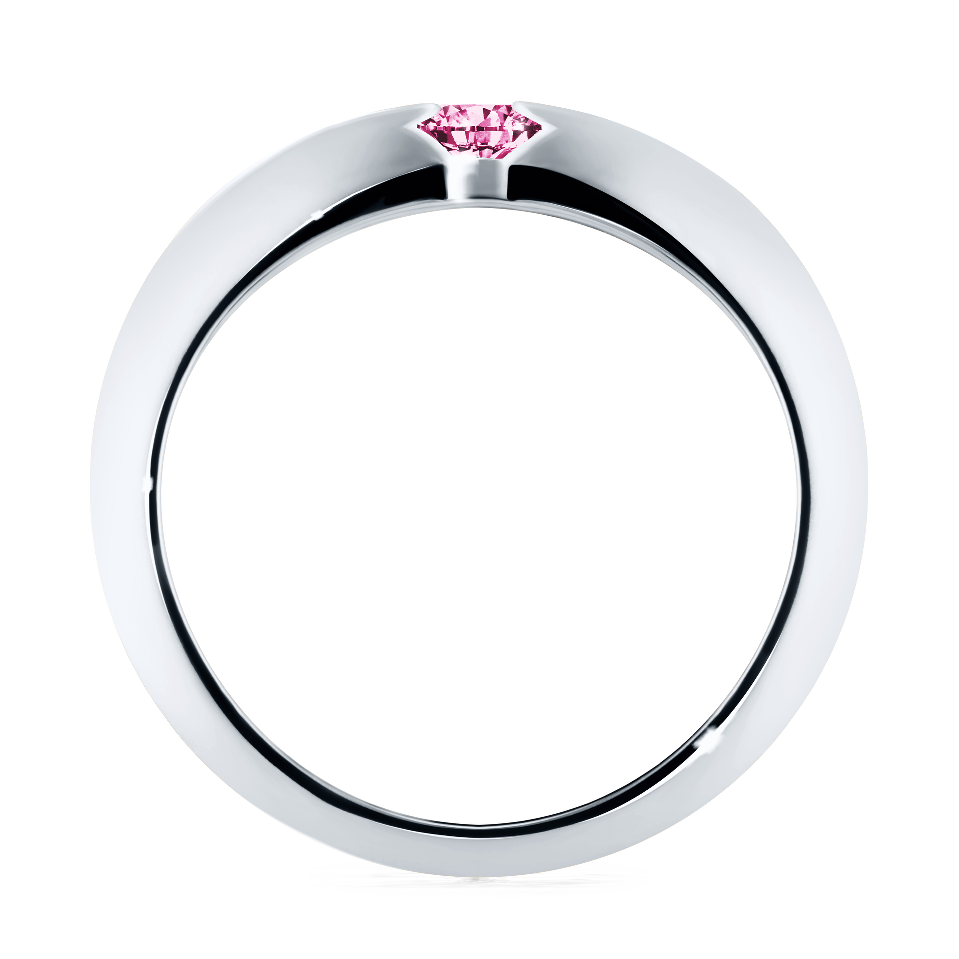 Pierścionek zaręczynowy My Baby z białego złota z różowym diamentem 0,25CT