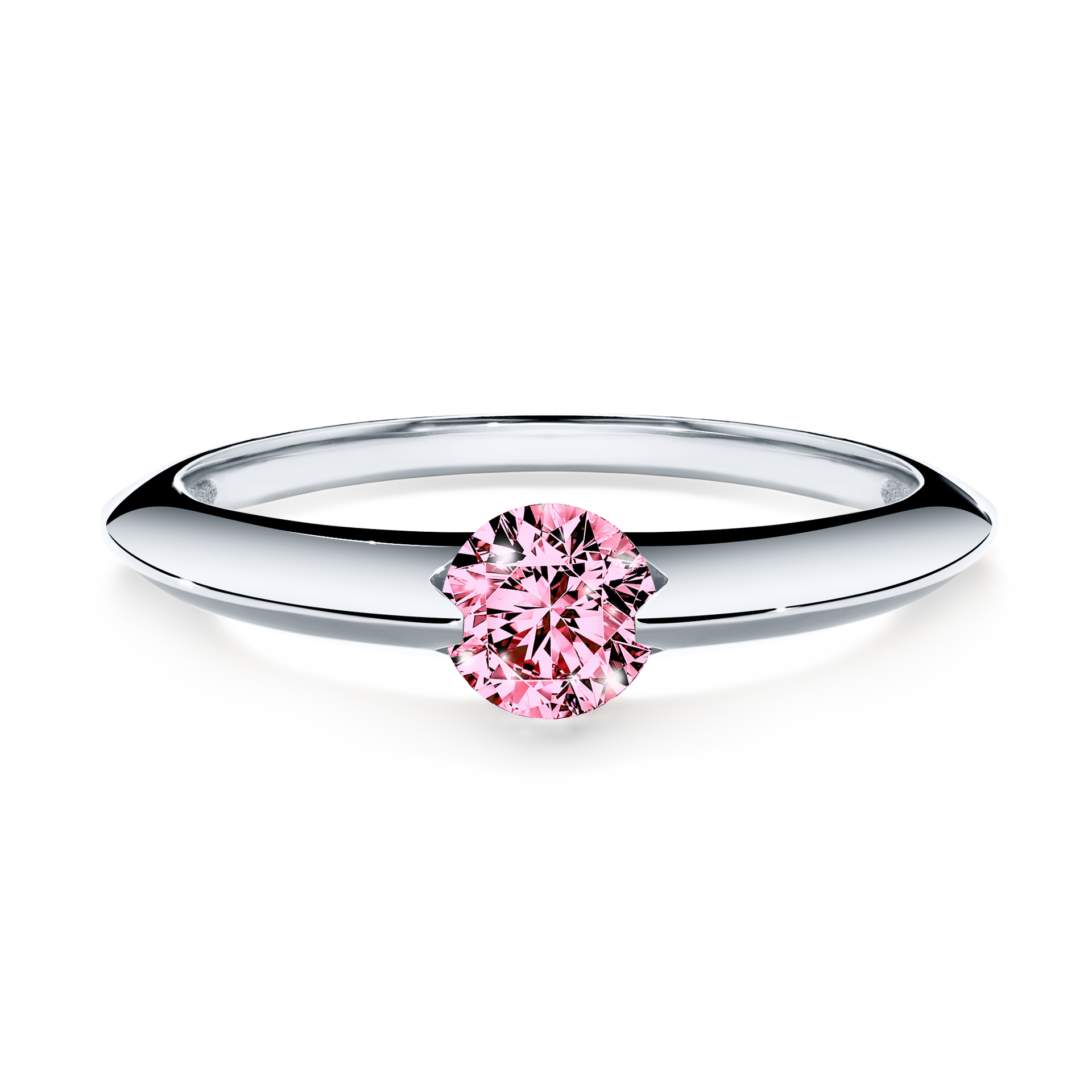 Pierścionek zaręczynowy My Baby z białego złota z różowym diamentem 1,00CT