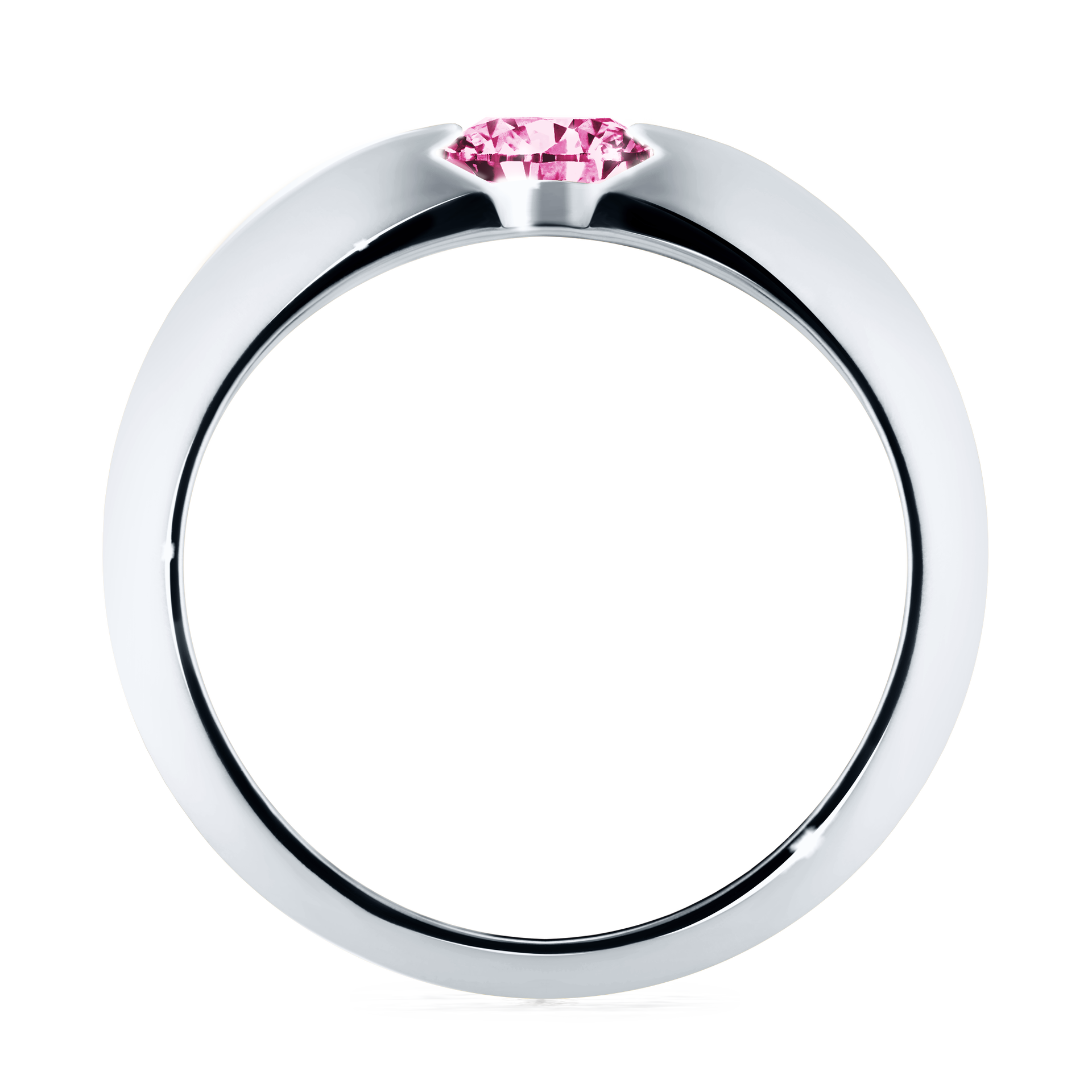 Pierścionek zaręczynowy My Baby z białego złota z różowym diamentem 1,00CT