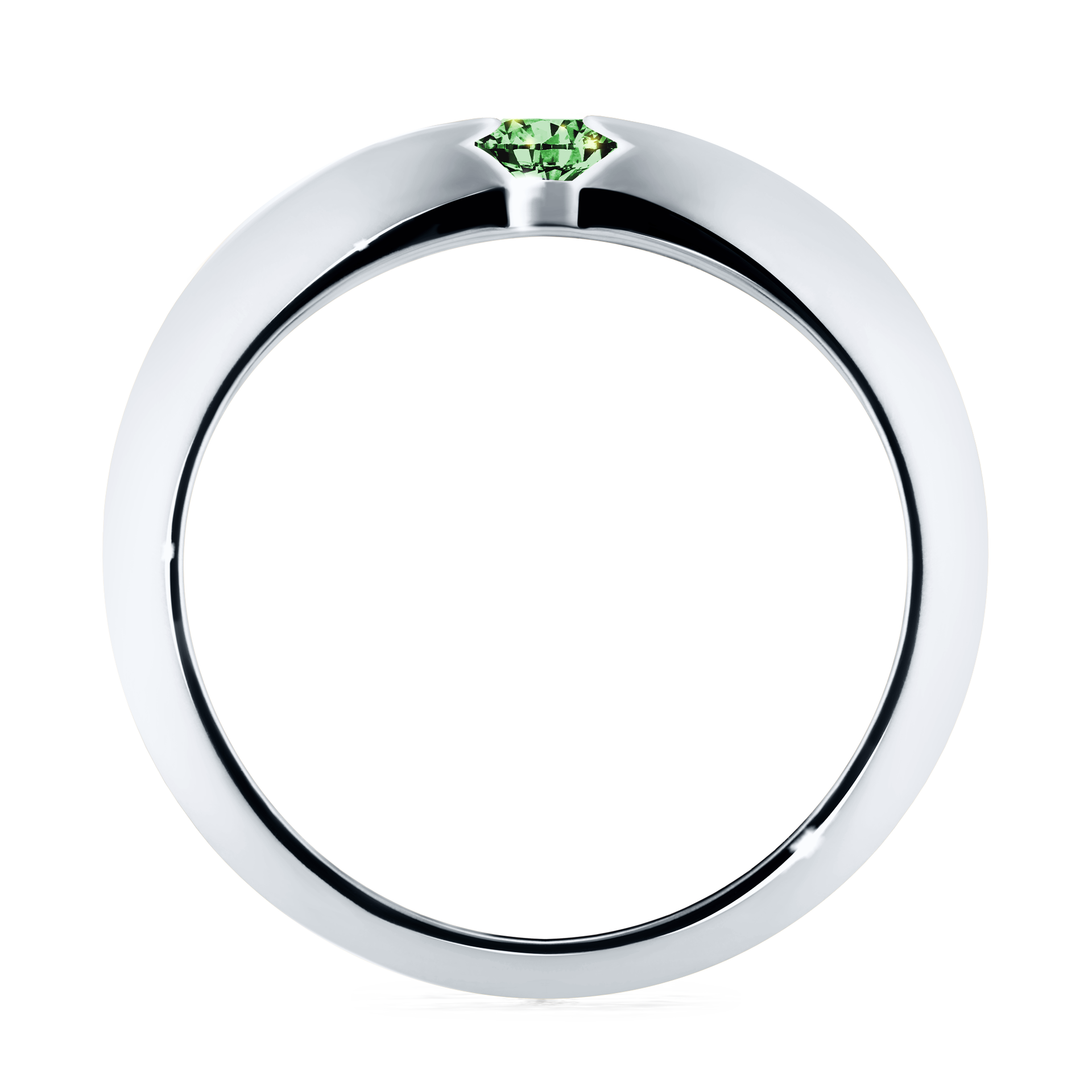 Pierścionek zaręczynowy My Baby z białego złota z ciemnym zielonym diamentem 0,25CT