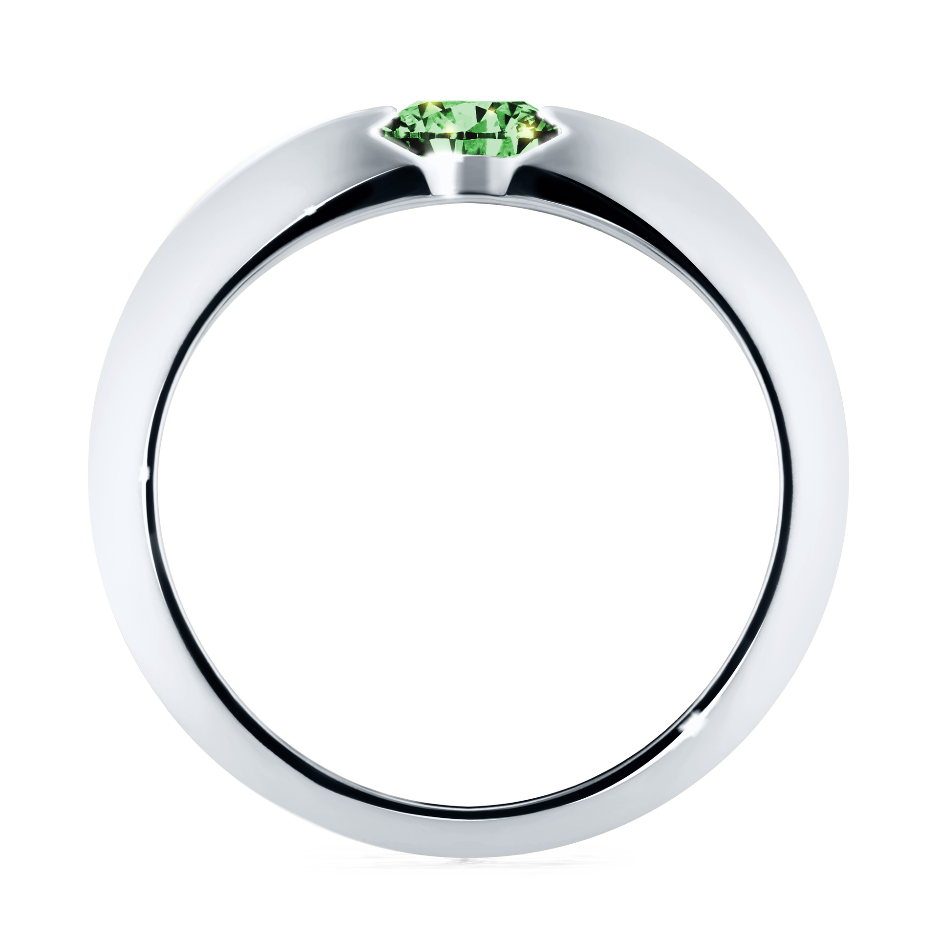 Pierścionek zaręczynowy My Baby z białego złota z ciemnym zielonym diamentem 1,00CT