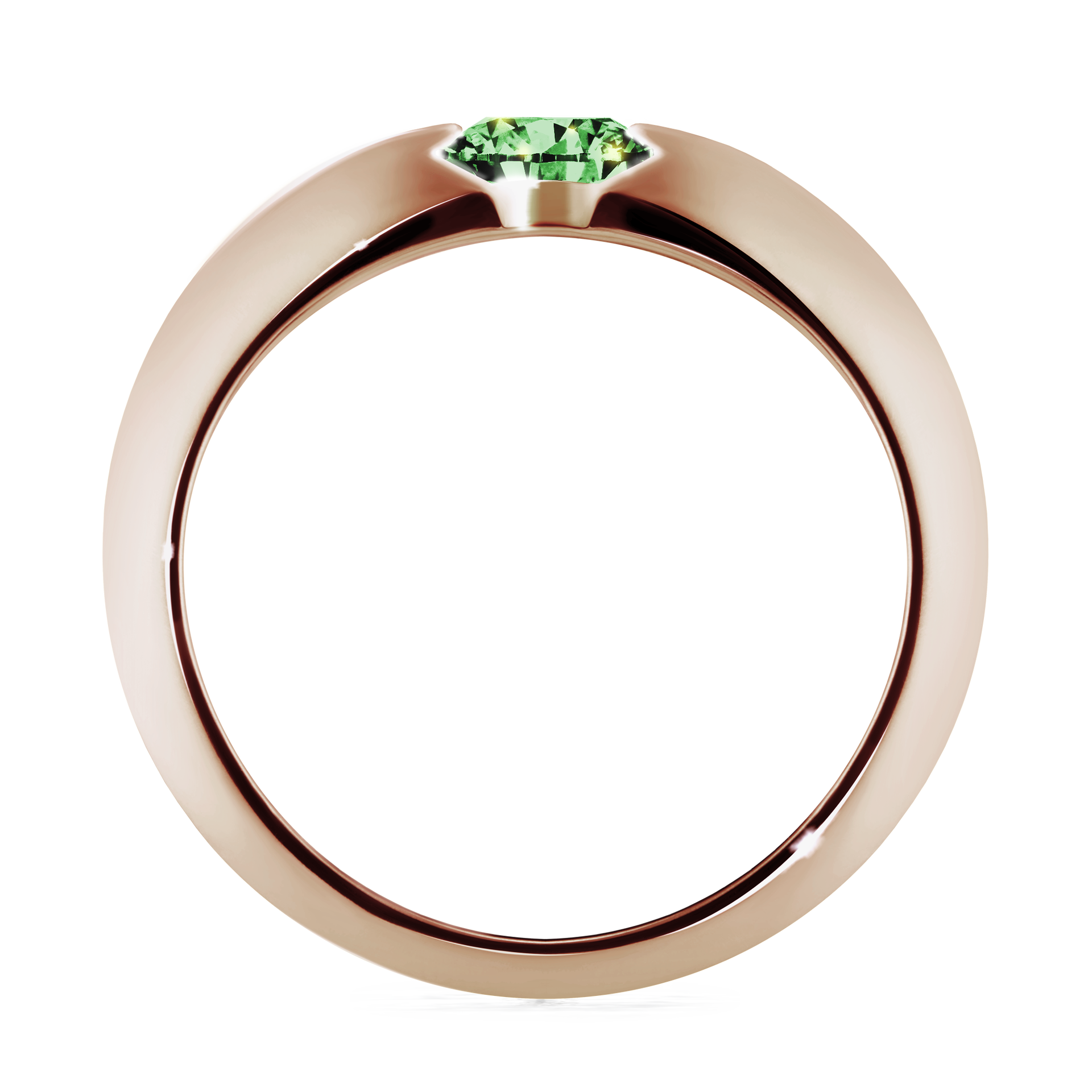 Pierścionek zaręczynowy My Baby z różowego złota z ciemnym zielonym diamentem 1,00CT