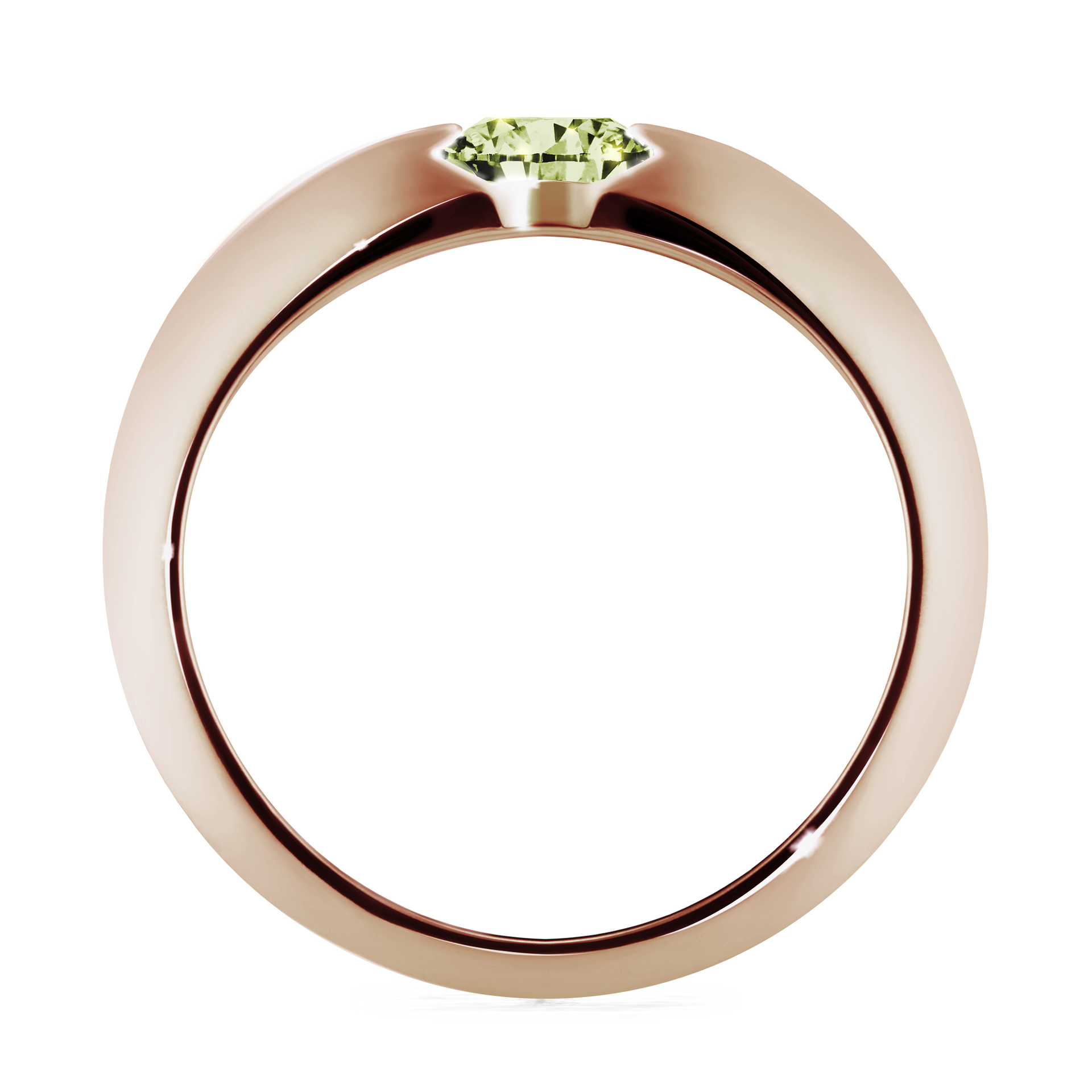 Pierścionek zaręczynowy My Baby z różowego złota z jasnym zielonym diamentem 1,00CT