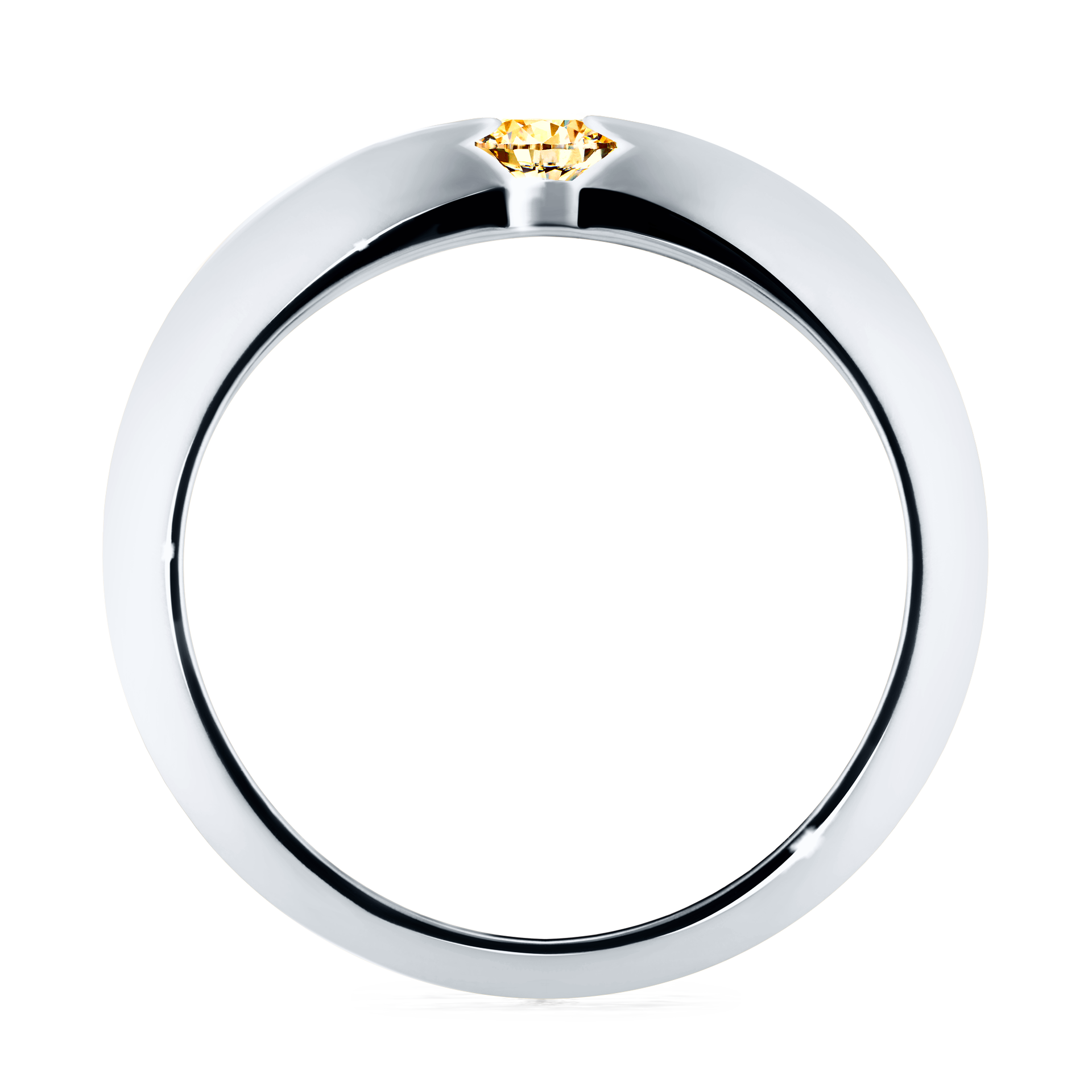Pierścionek zaręczynowy My Baby z białego złota z żółtym diamentem 0,25CT