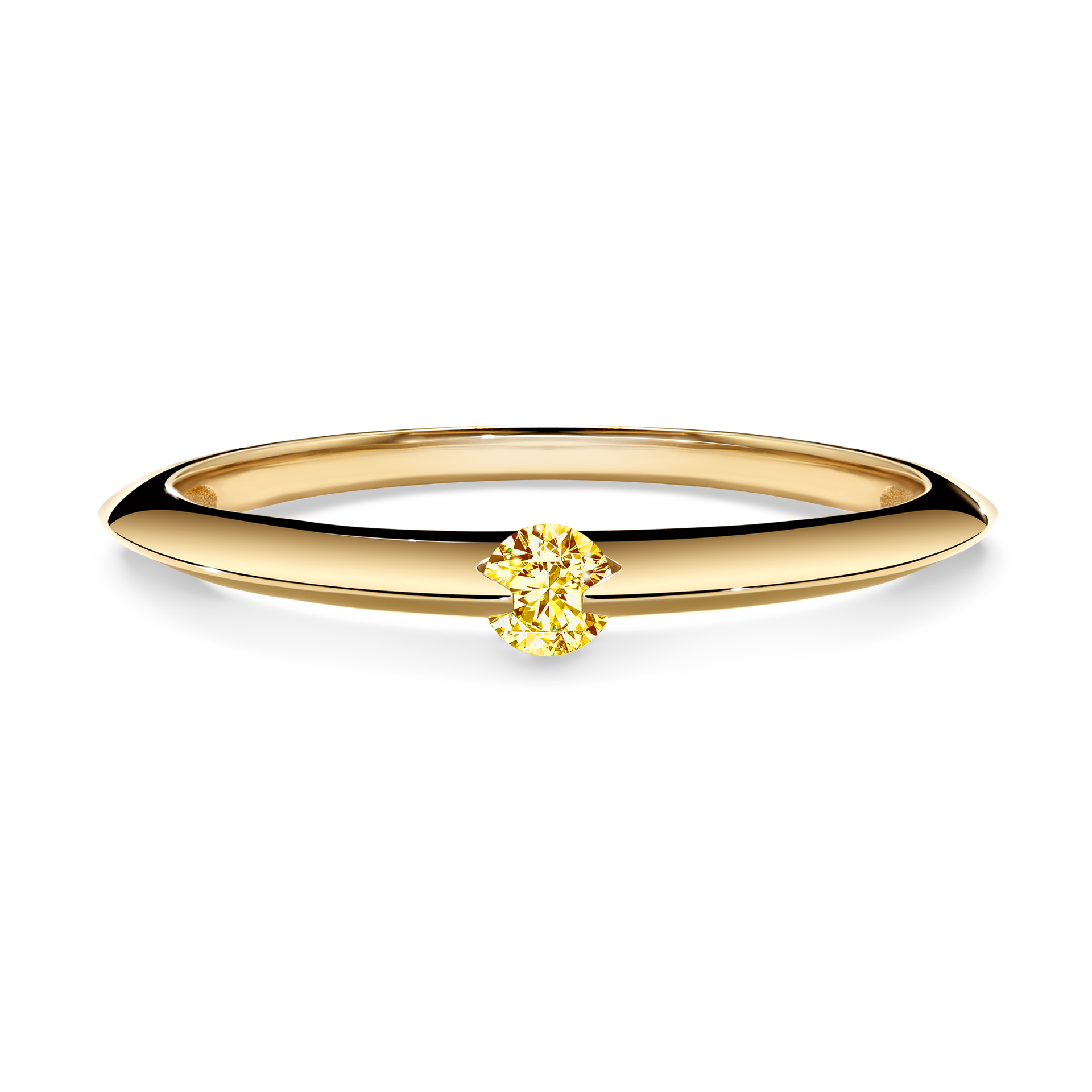 Pierścionek zaręczynowy My Baby z żółtego złota z żółtym diamentem 0,25CT