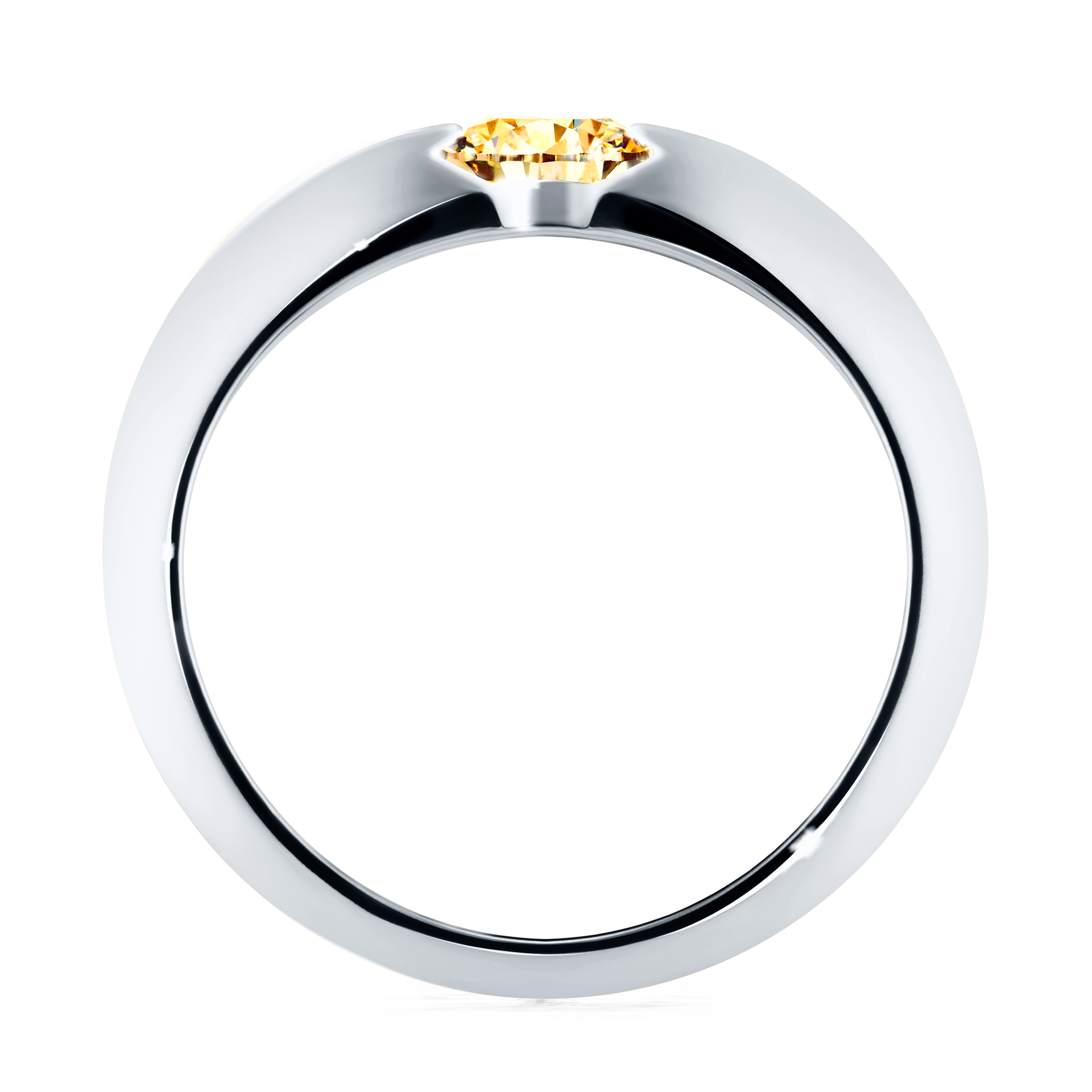 Pierścionek zaręczynowy My Baby z białego złota z żółtym diamentem 1,00CT