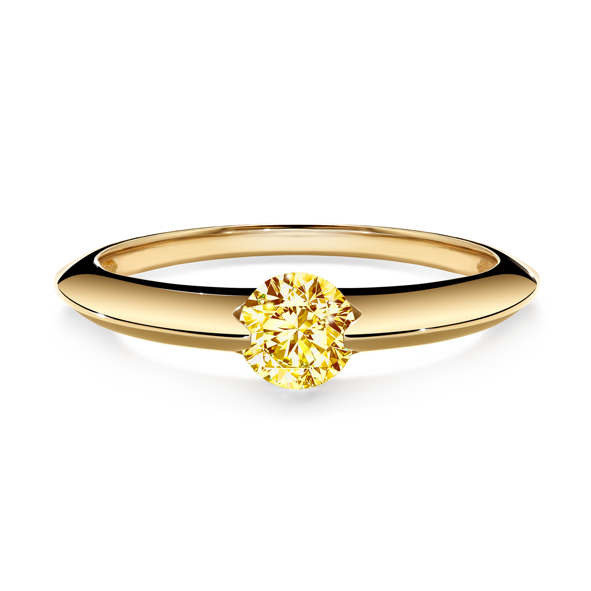 Pierścionek zaręczynowy My Baby z żółtego złota z żółtym diamentem 1,00CT