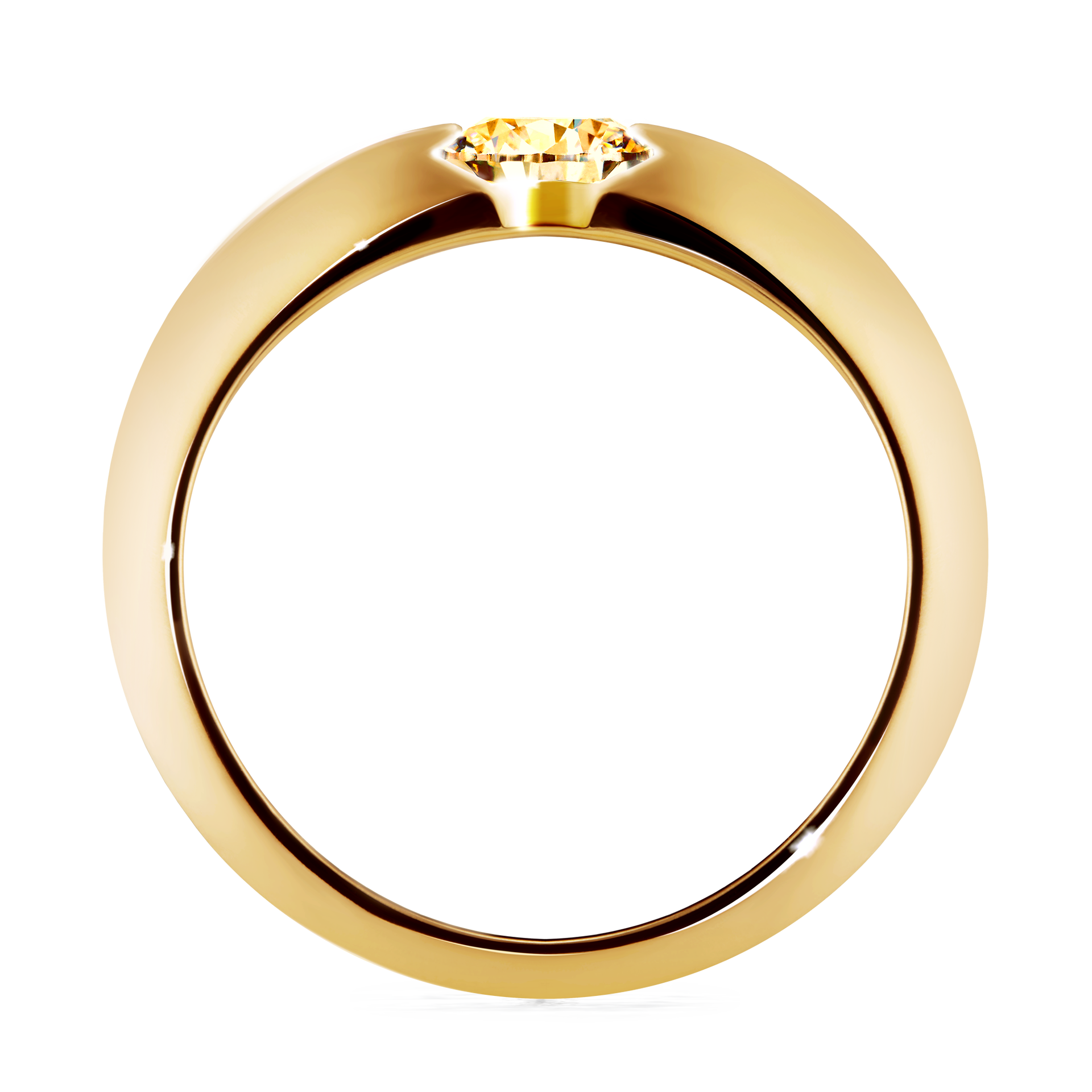 Pierścionek zaręczynowy My Baby z żółtego złota z żółtym diamentem 1,00CT