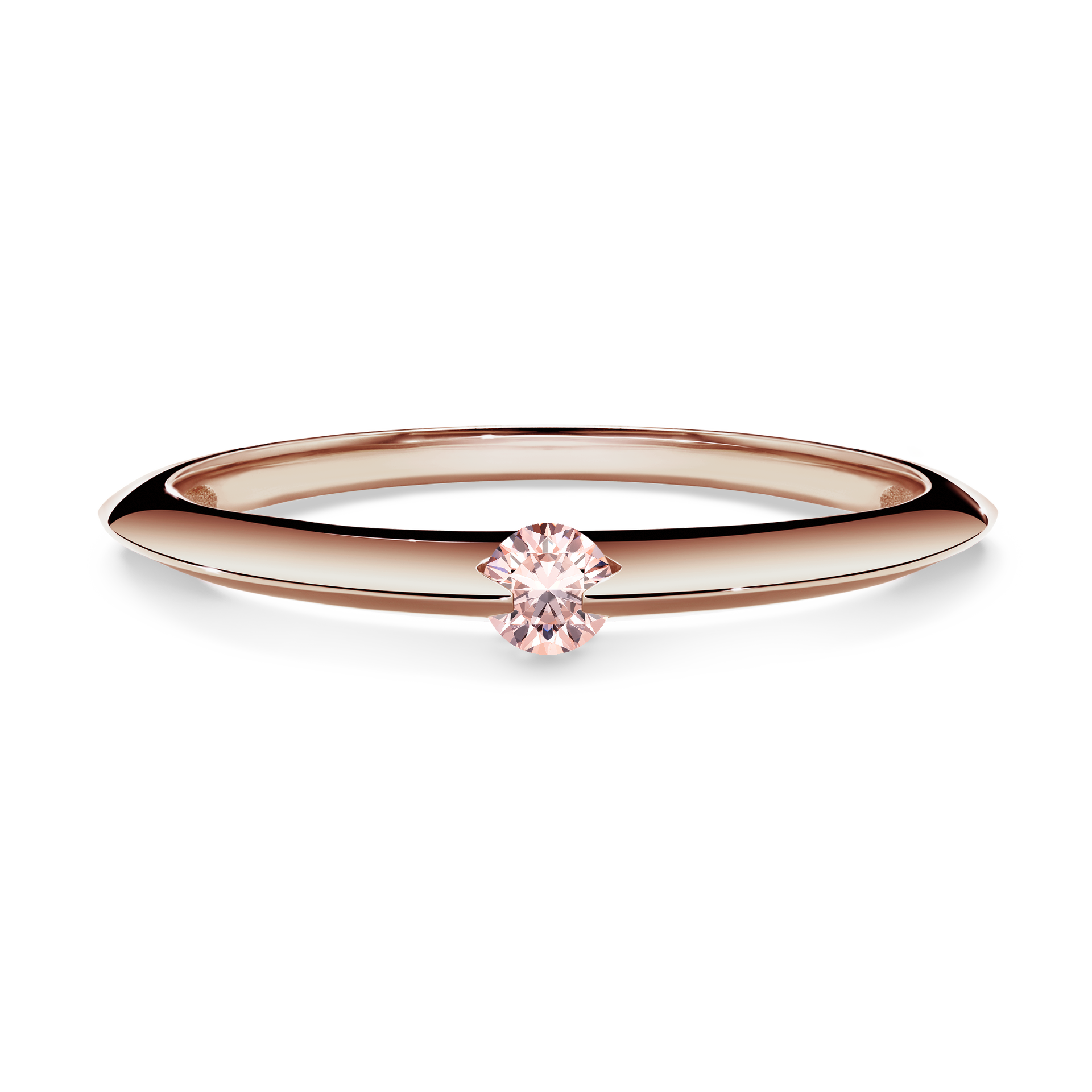 Pierścionek zaręczynowy My Baby z różowego złota z morganitem 0,25CT