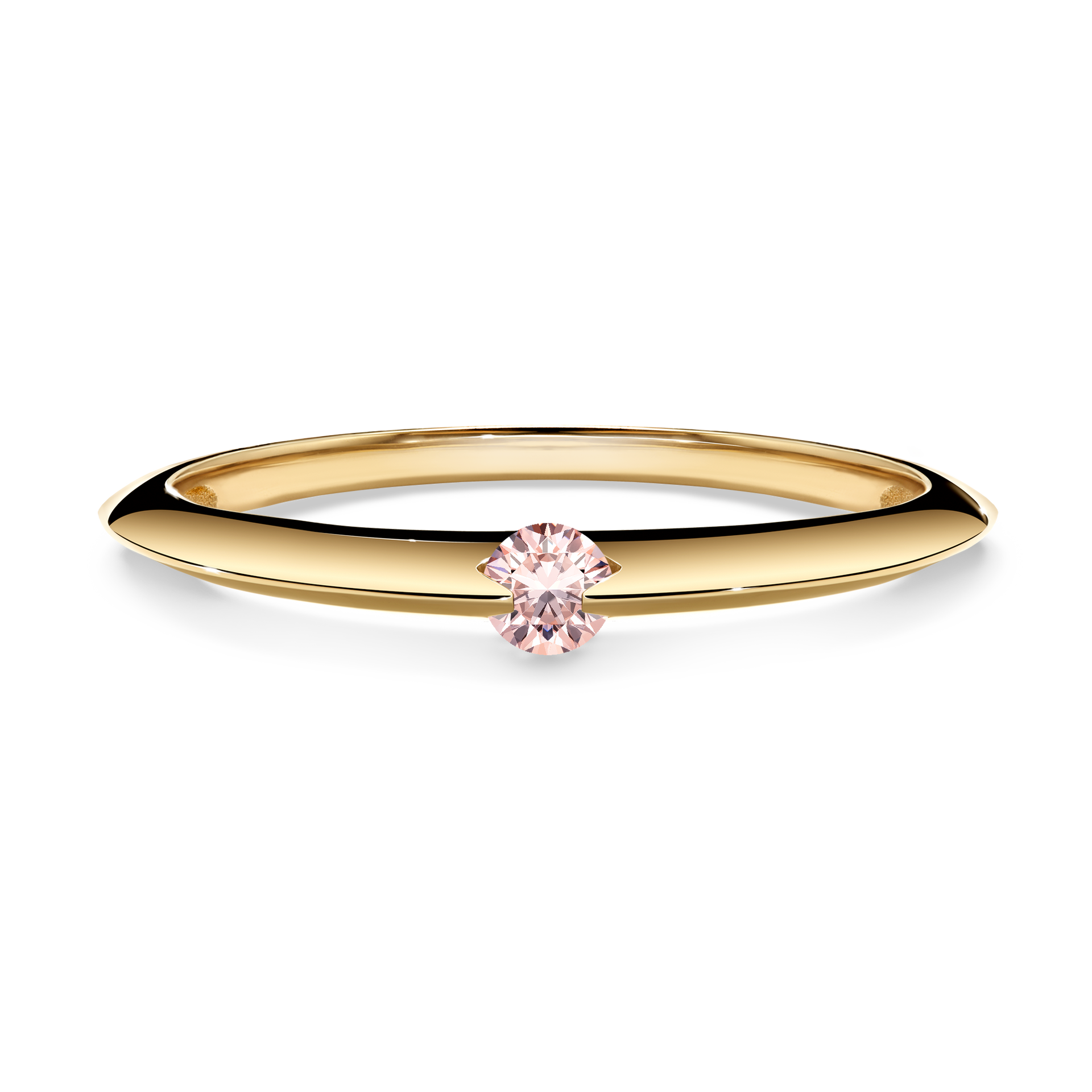 Pierścionek zaręczynowy My Baby z żółtego złota z morganitem 0,25CT