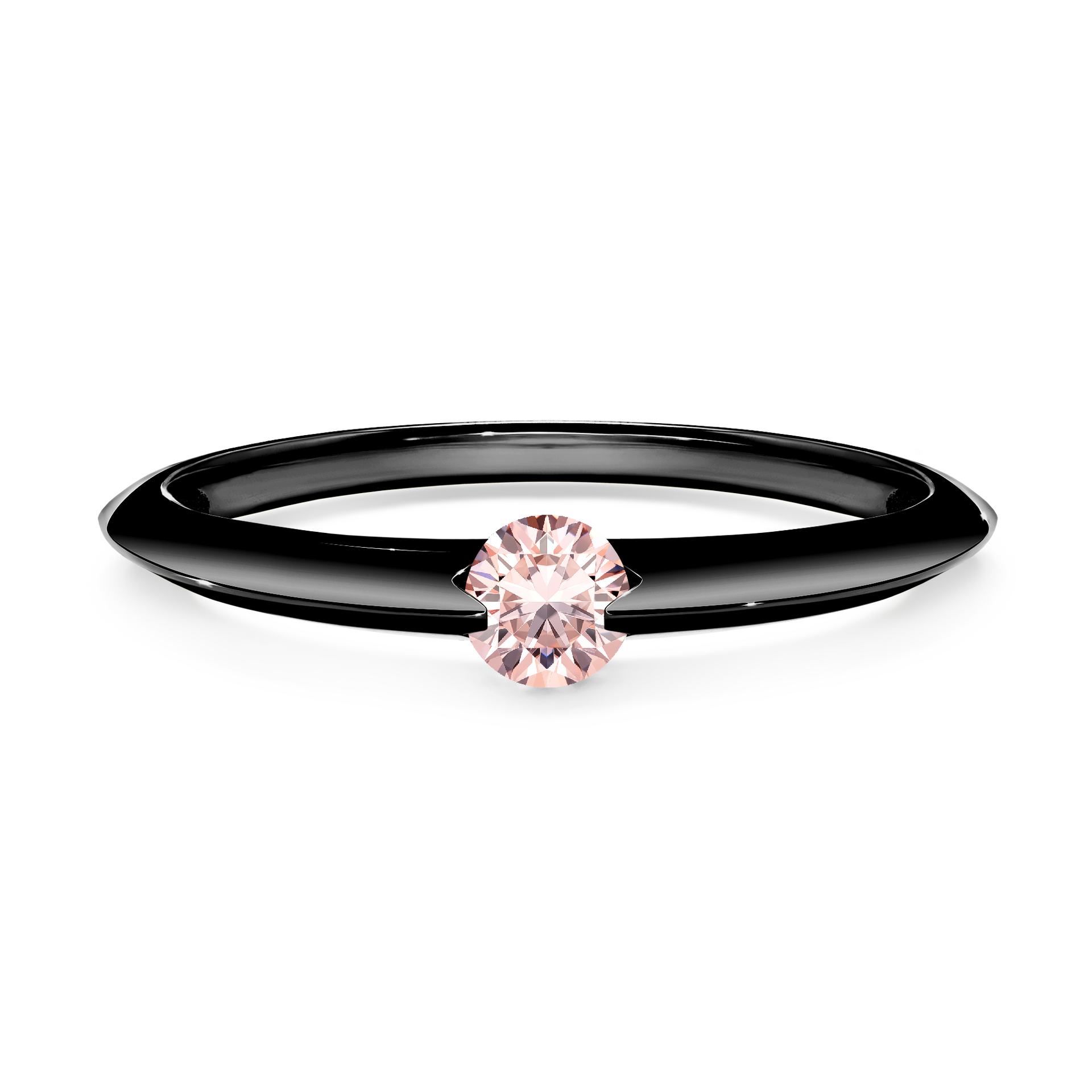 Pierścionek zaręczynowy My Baby z czarnego złota z morganitem 0,50CT