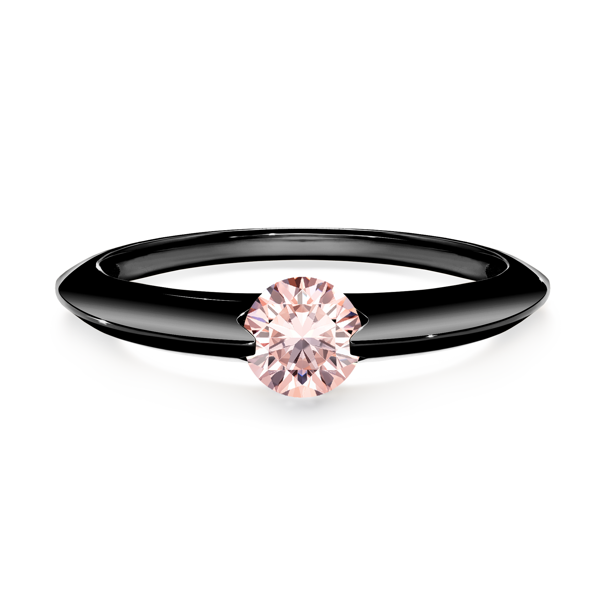 Pierścionek zaręczynowy My Baby z czarnego złota z morganitem 1,00CT