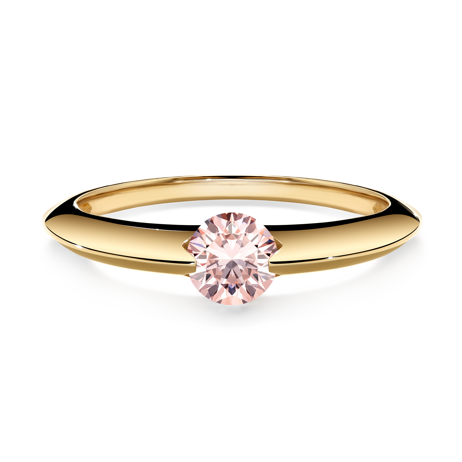 Pierścionek zaręczynowy My Baby z żółtego złota z morganitem 1,00CT