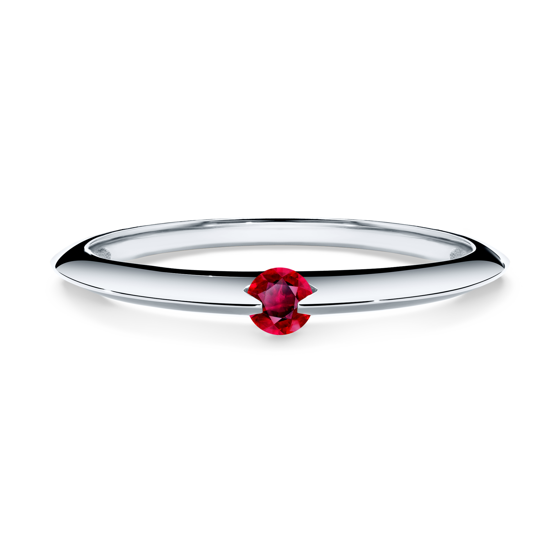 Pierścionek zaręczynowy My Baby z białego złota z rubinem 0,25CT
