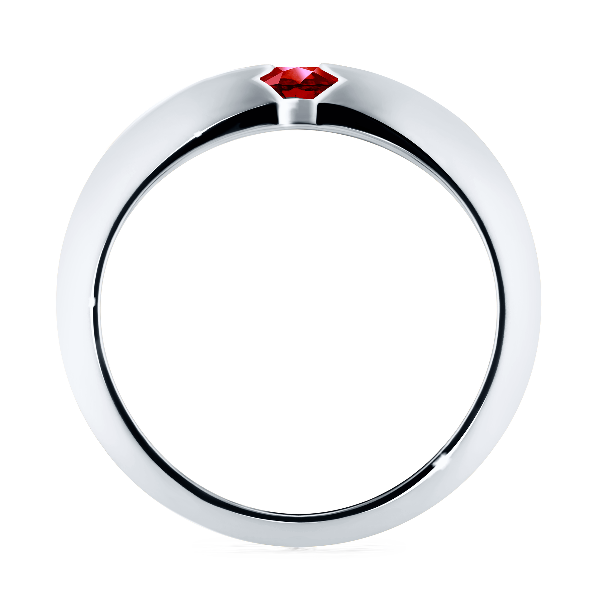 Pierścionek zaręczynowy My Baby z białego złota z rubinem 0,25CT