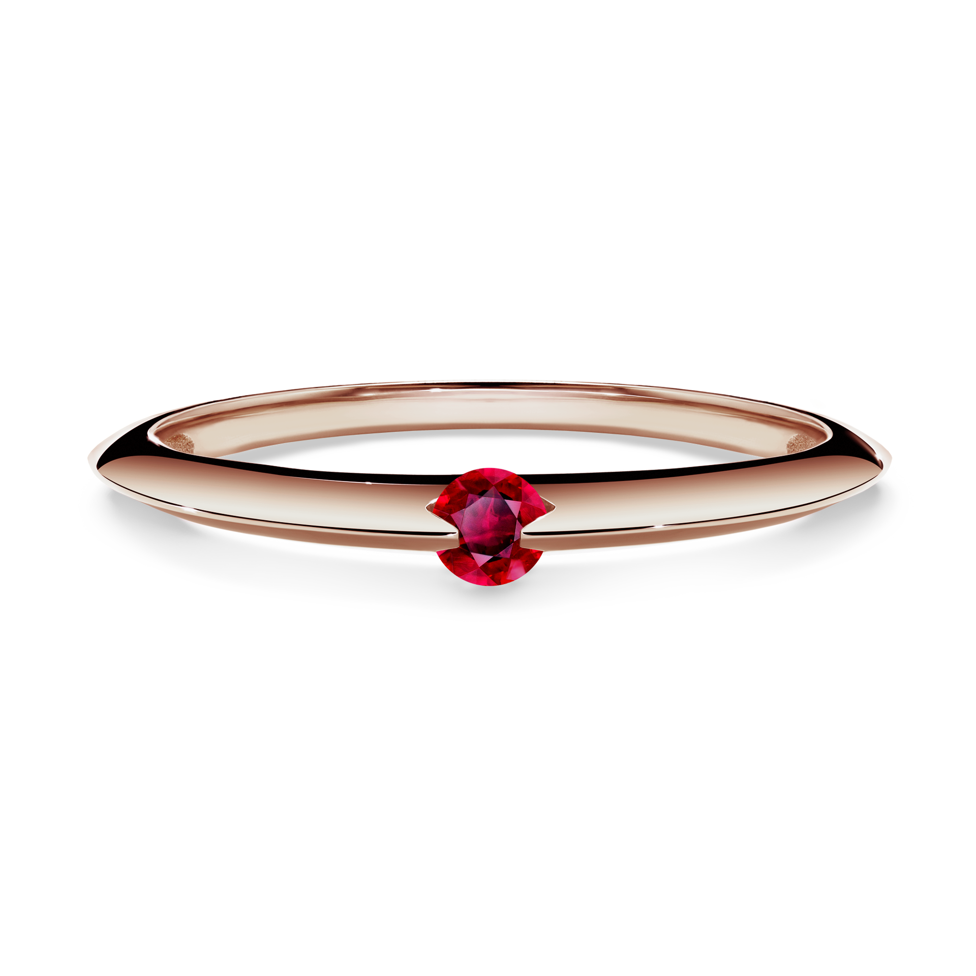 Pierścionek zaręczynowy My Baby z różowego złota z rubinem 0,25CT