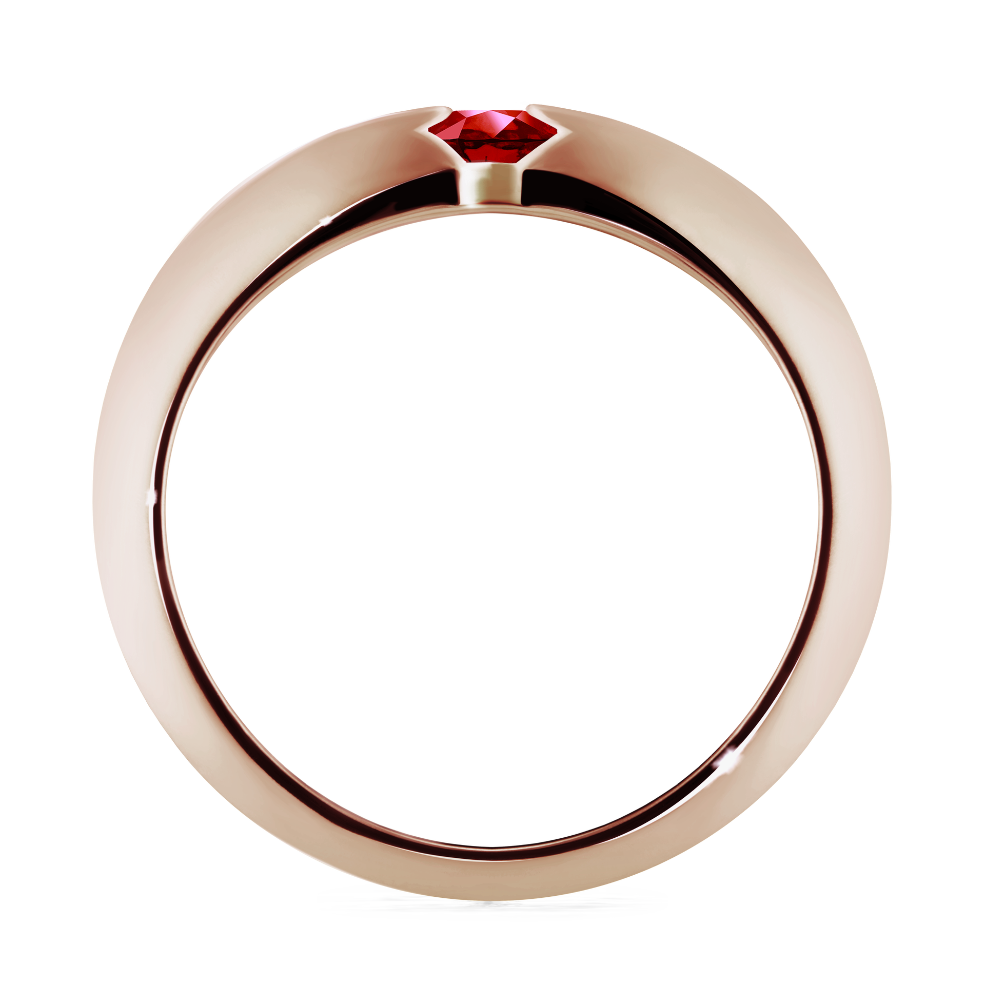 Pierścionek zaręczynowy My Baby z różowego złota z rubinem 0,25CT