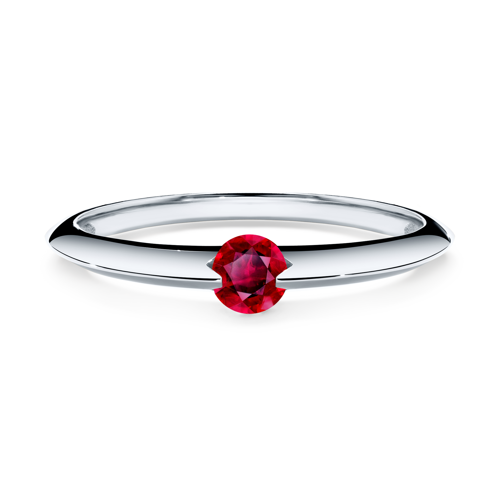 Pierścionek zaręczynowy My Baby z białego złota z rubinem 0,50CT