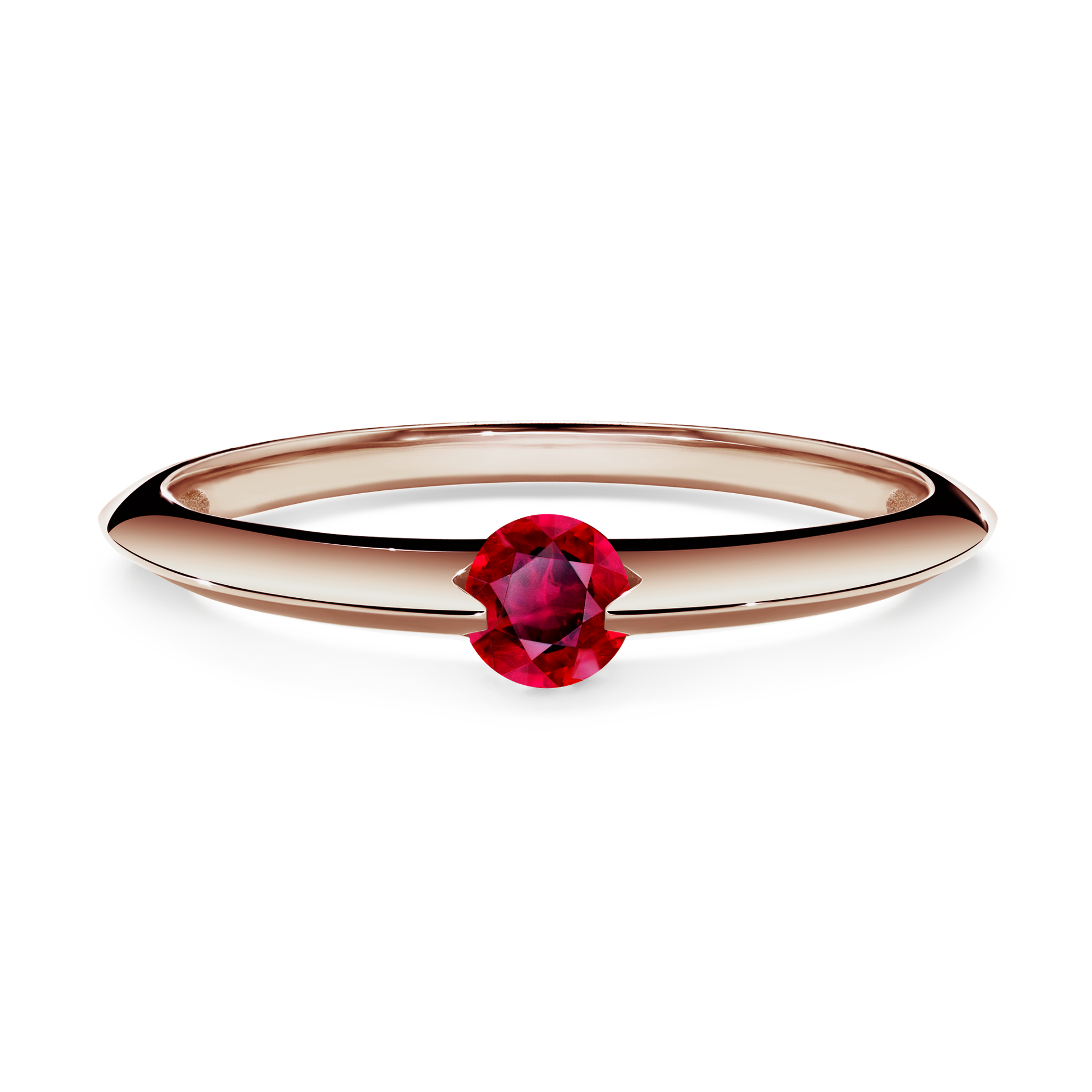 Pierścionek zaręczynowy My Baby z różowego złota z rubinem 0,50CT