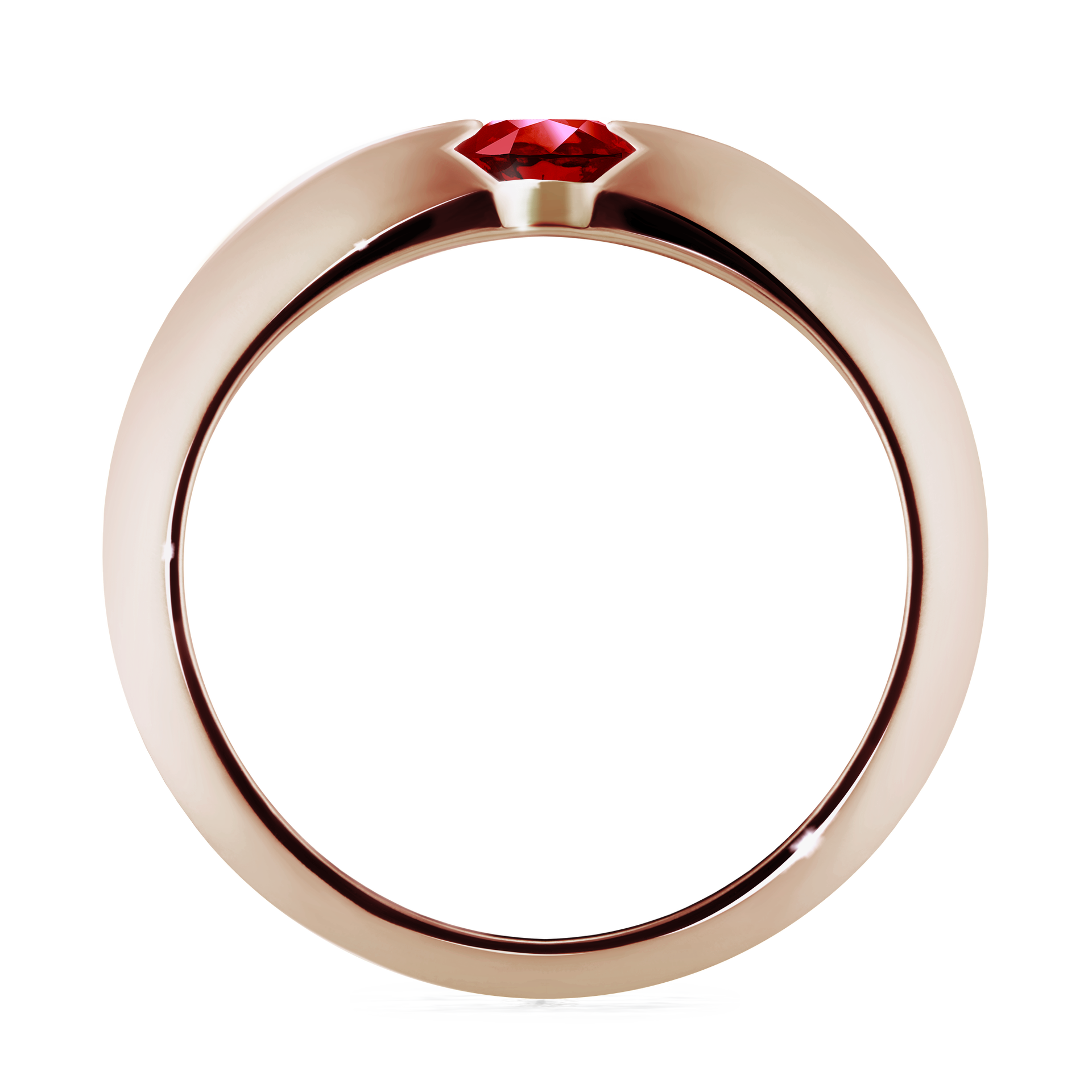 Pierścionek zaręczynowy My Baby z różowego złota z rubinem 0,50CT