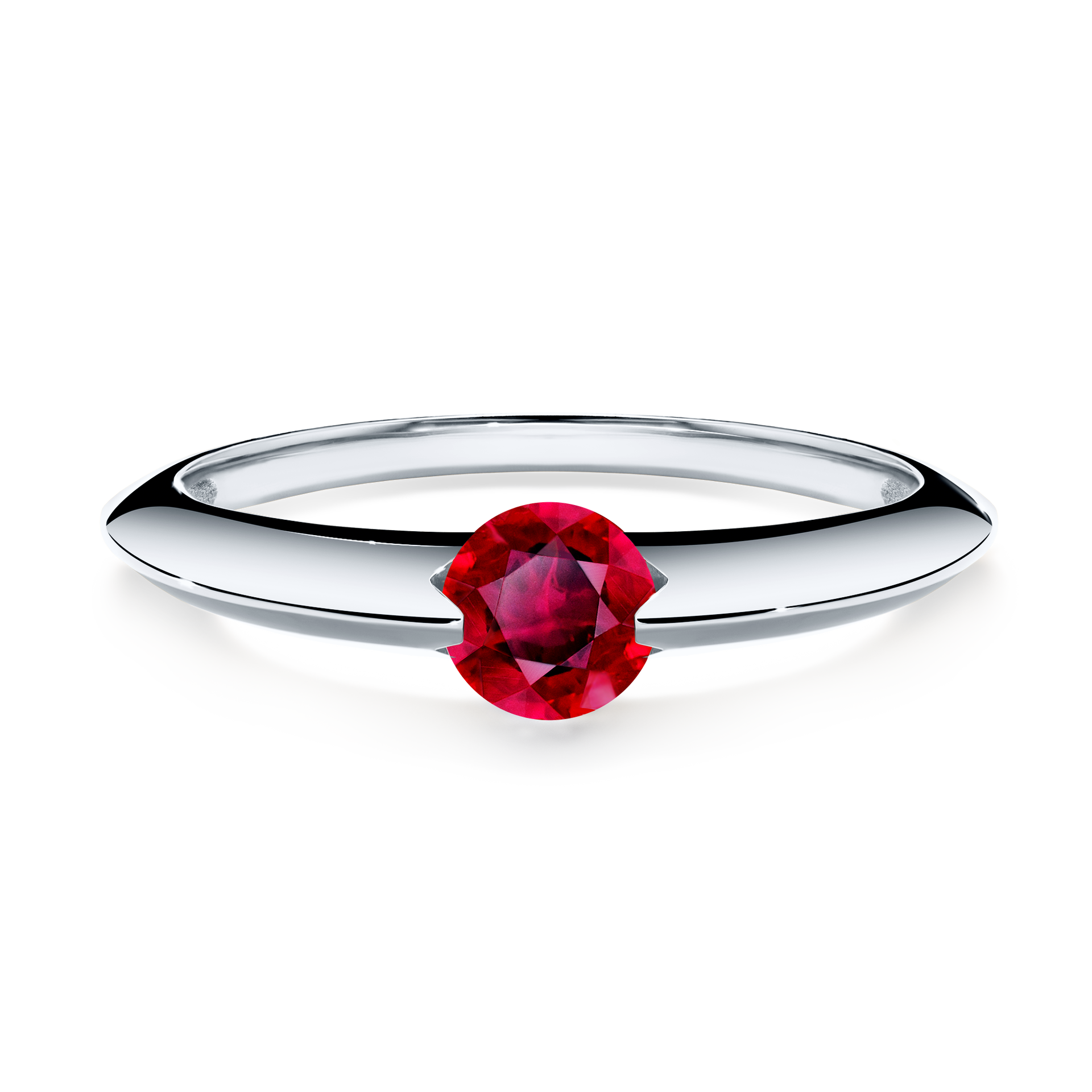 Pierścionek zaręczynowy My Baby z białego złota z rubinem 1,00CT