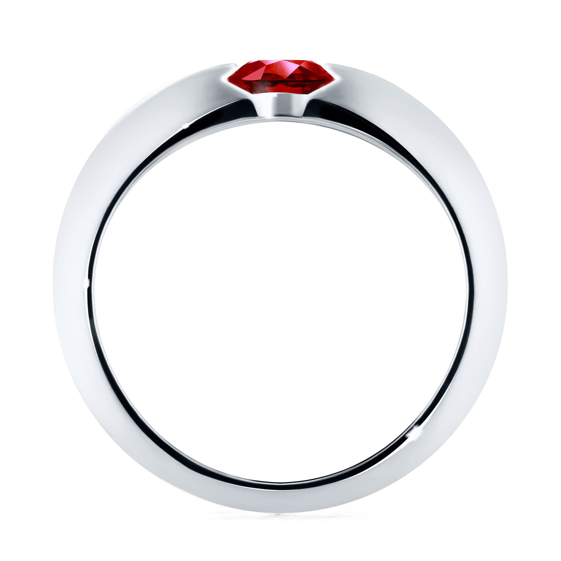 Pierścionek zaręczynowy My Baby z białego złota z rubinem 1,00CT