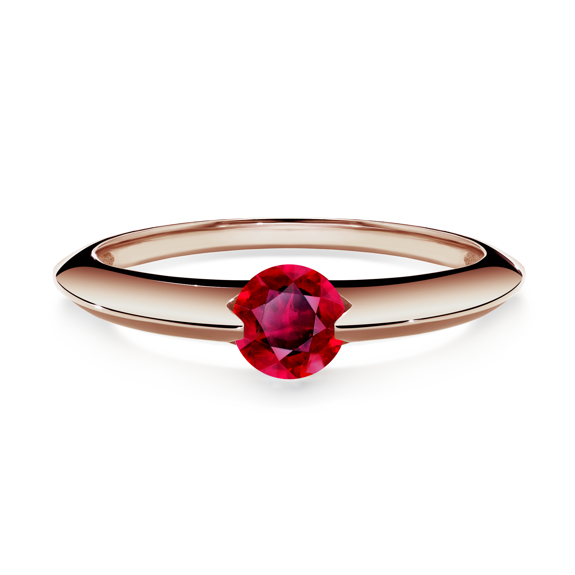 Pierścionek zaręczynowy My Baby z różowego złota z rubinem 1,00CT