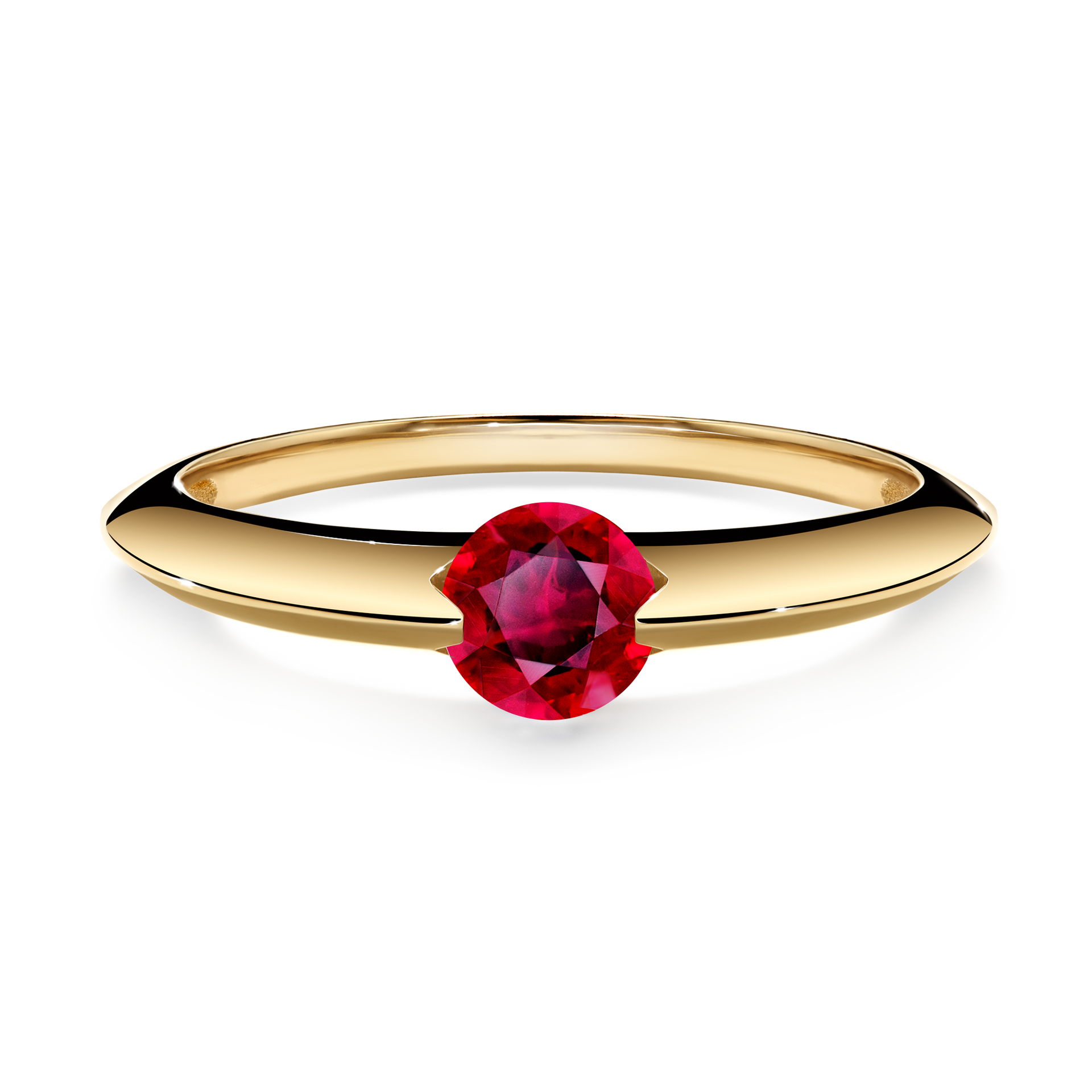 Pierścionek zaręczynowy My Baby z żółtego złota z rubinem 1,00CT