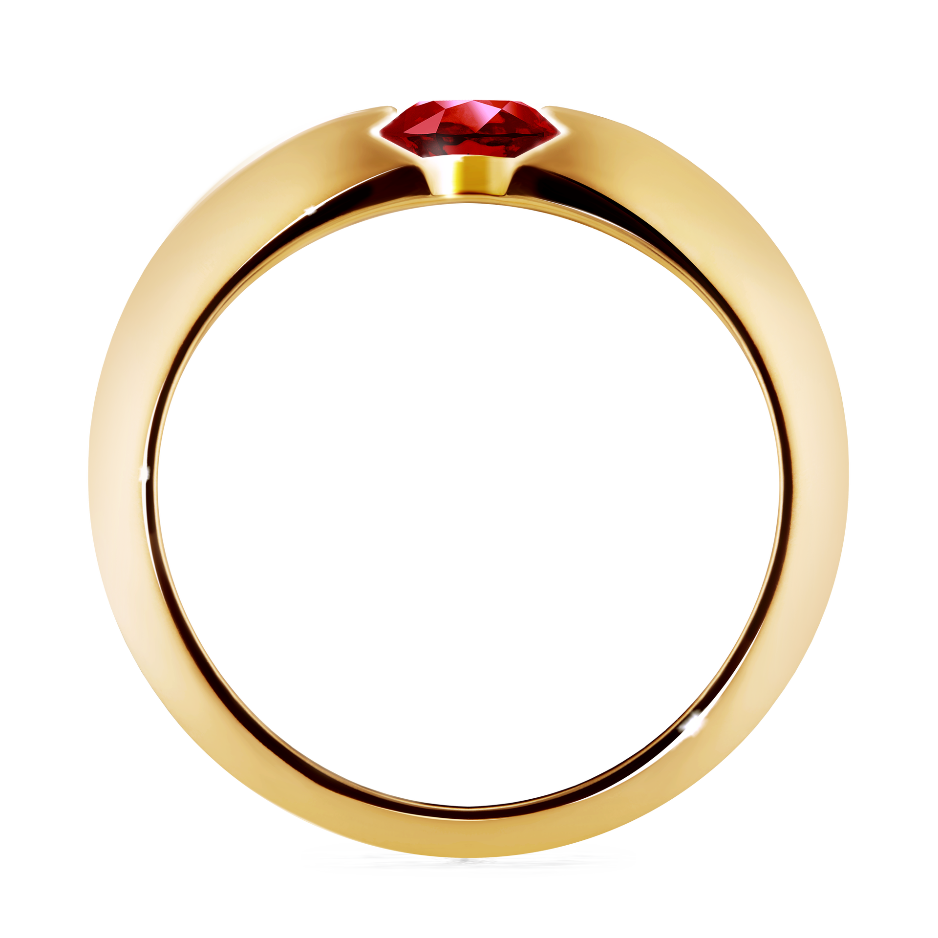 Pierścionek zaręczynowy My Baby z żółtego złota z rubinem 1,00CT