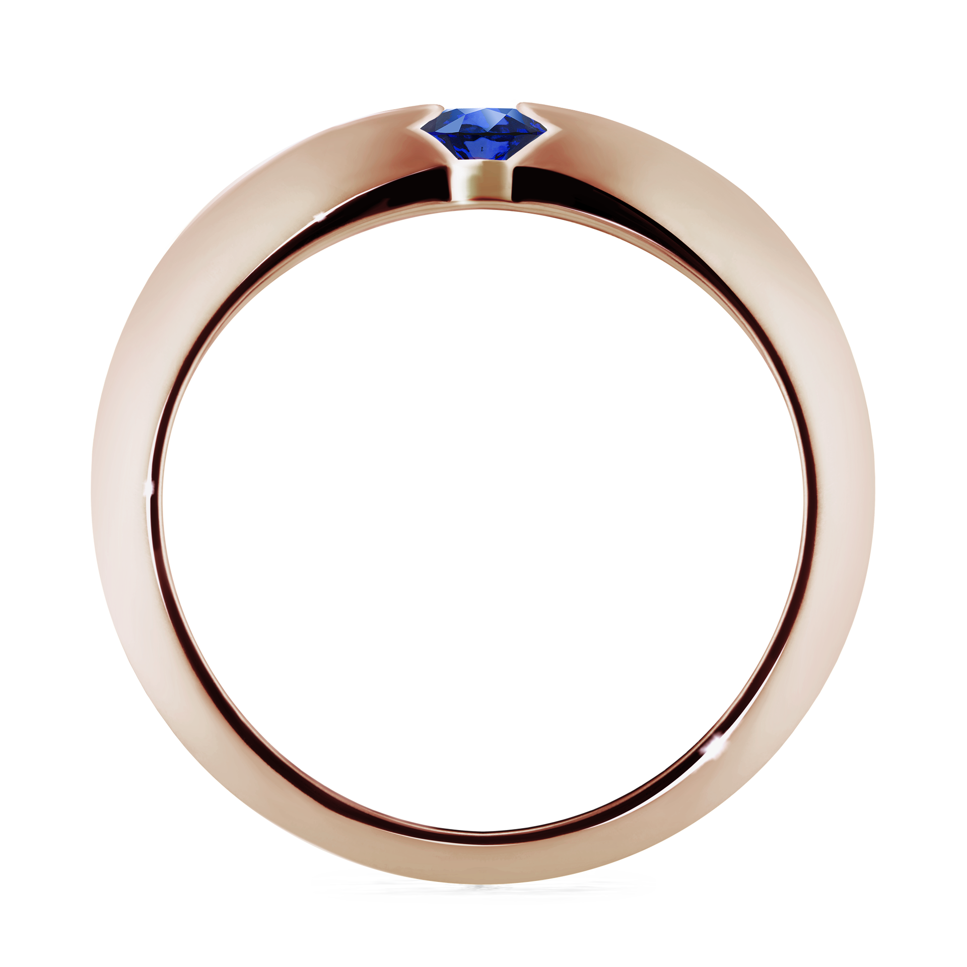 Pierścionek zaręczynowy My Baby z różowego złota z szafirem niebieskim 0,25CT