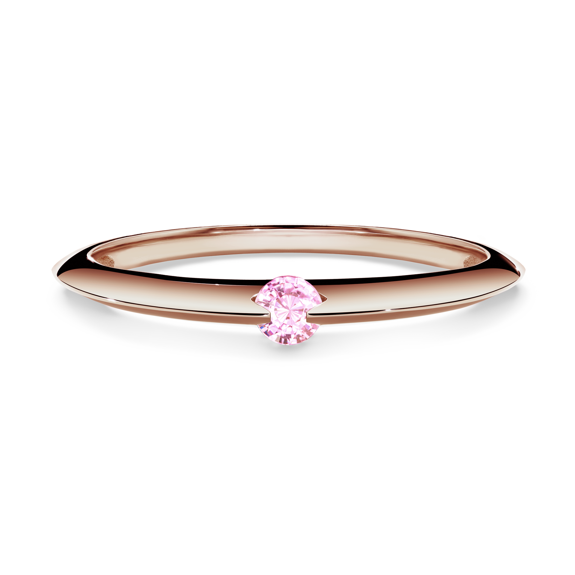 Pierścionek zaręczynowy My Baby z różowego złota z szafirem różowym 0,25CT