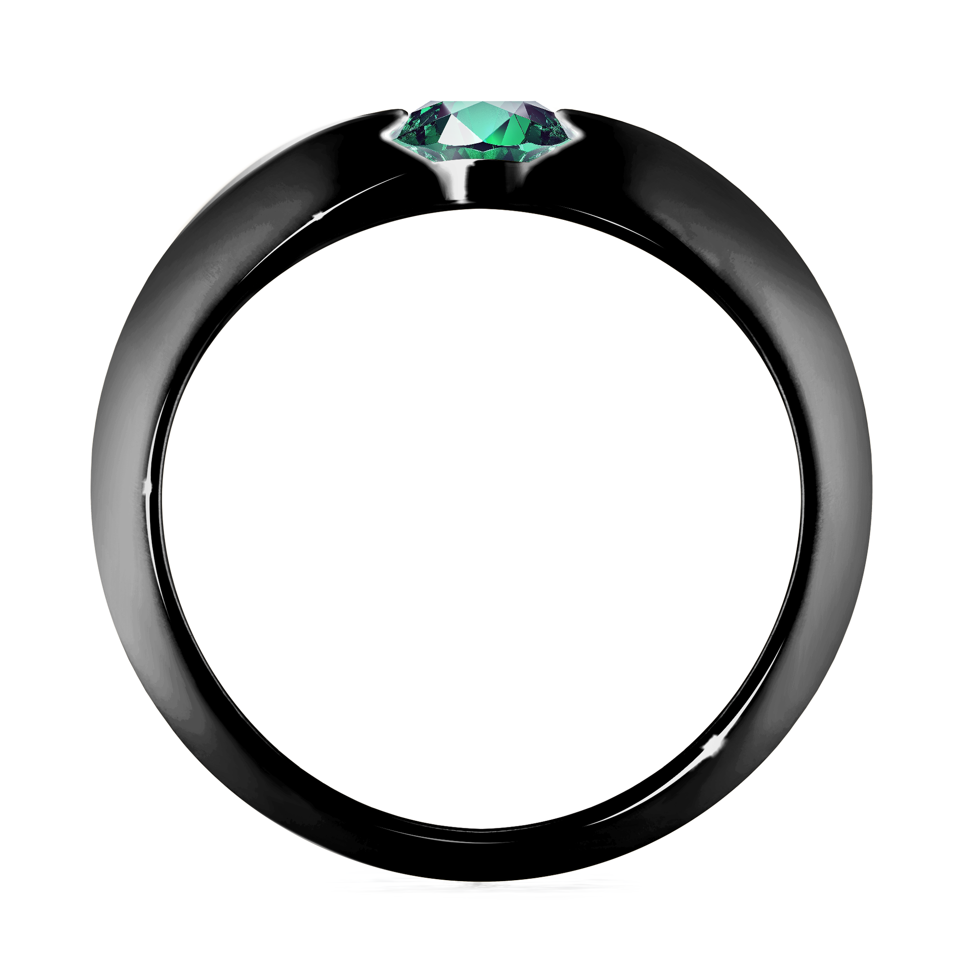 Pierścionek zaręczynowy My Baby z czarnego złota ze szmaragdem 1,00CT