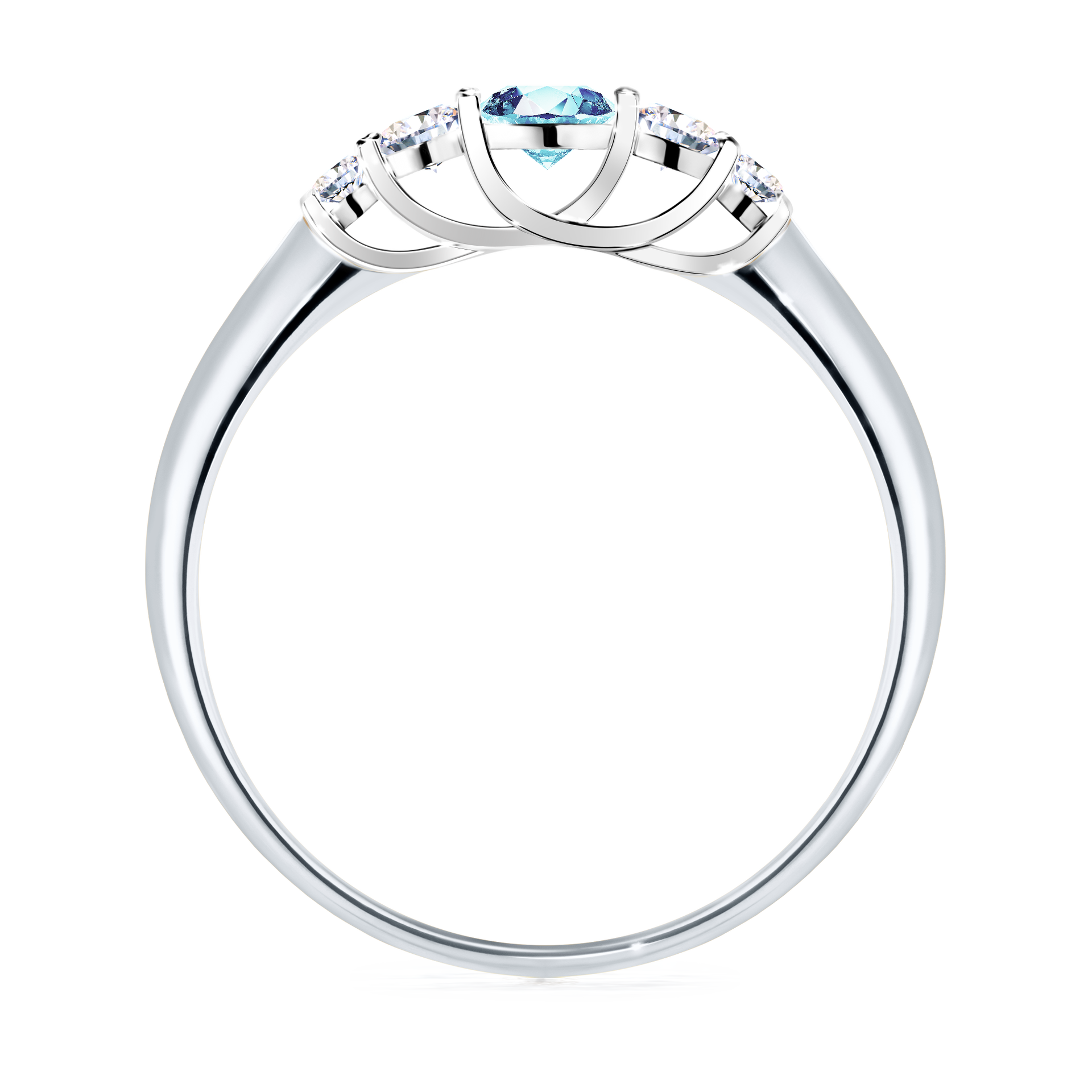Pierścionek zaręczynowy My Darling z białego złota z akwamarynem 0,22CT