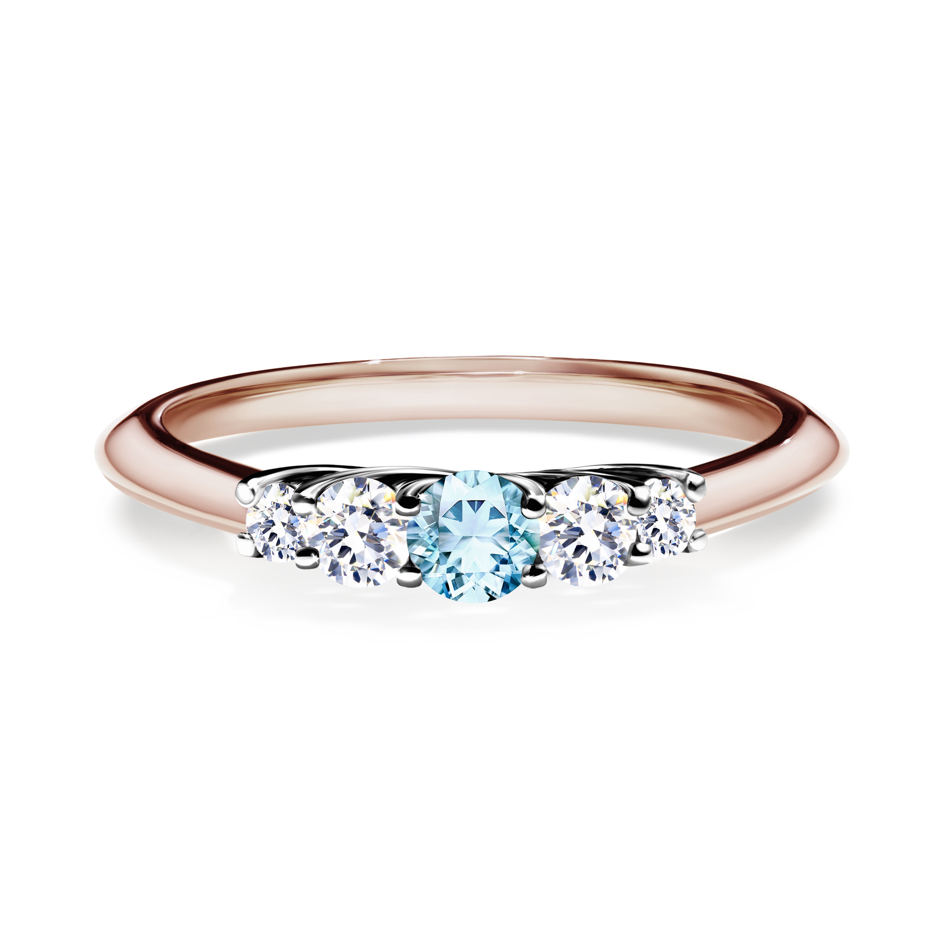 Pierścionek zaręczynowy My Darling z różowego złota z akwamarynem 0,22CT