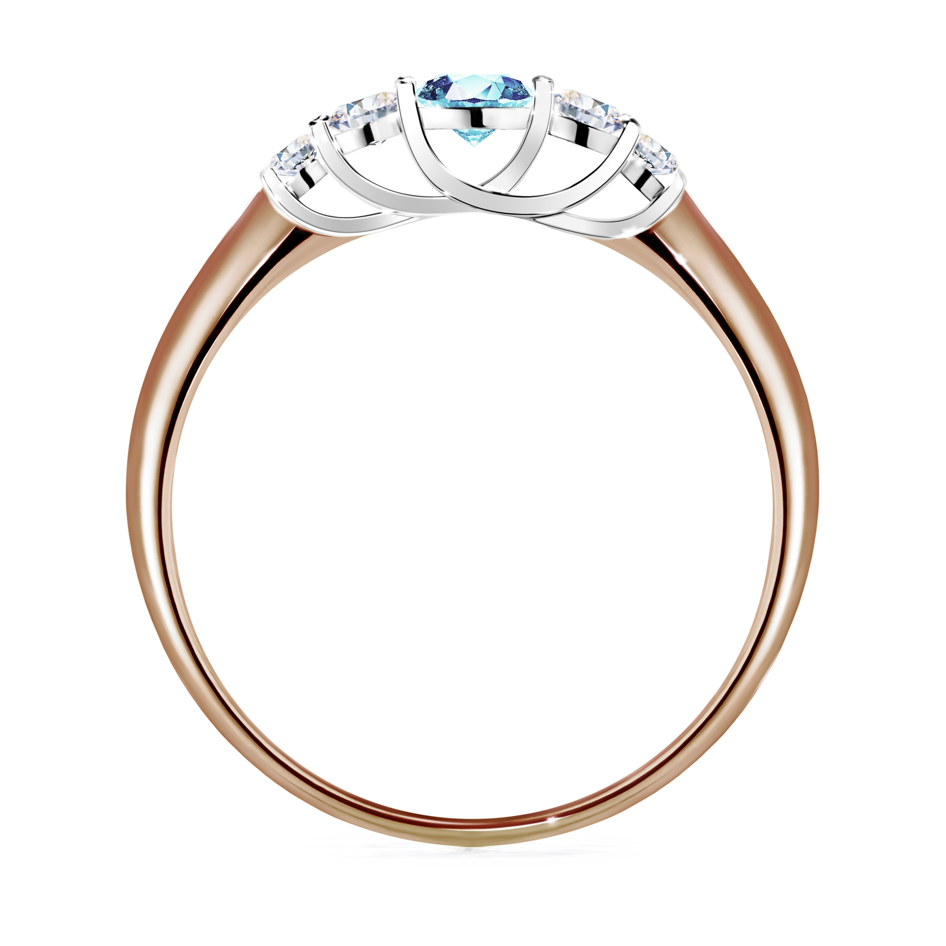 Pierścionek zaręczynowy My Darling z różowego złota z akwamarynem 0,22CT