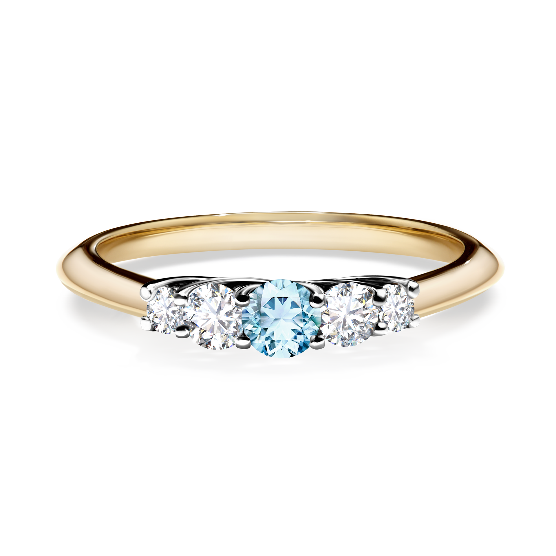 Pierścionek zaręczynowy My Darling z żółtego złota z akwamarynem 0,22CT