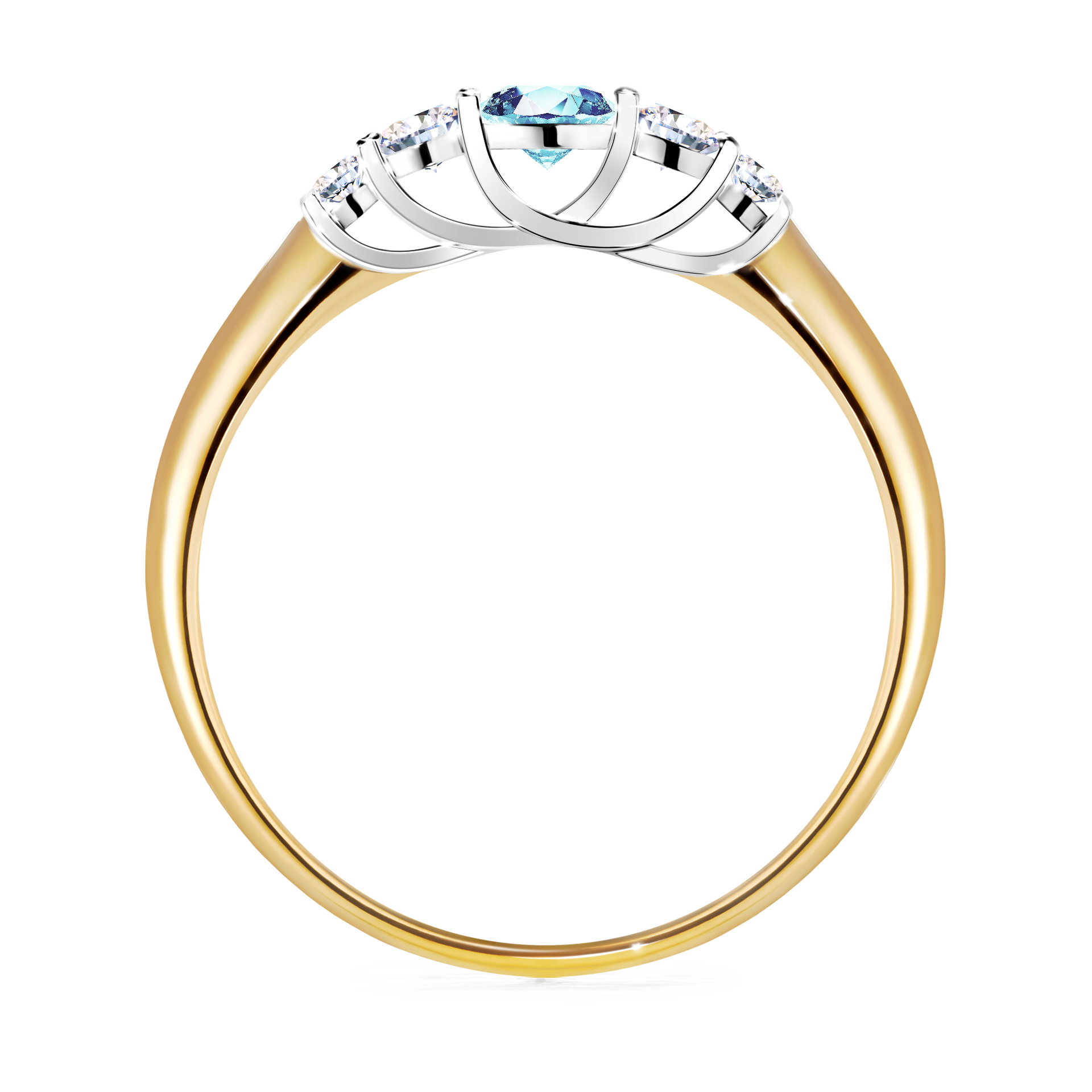 Pierścionek zaręczynowy My Darling z żółtego złota z akwamarynem 0,22CT