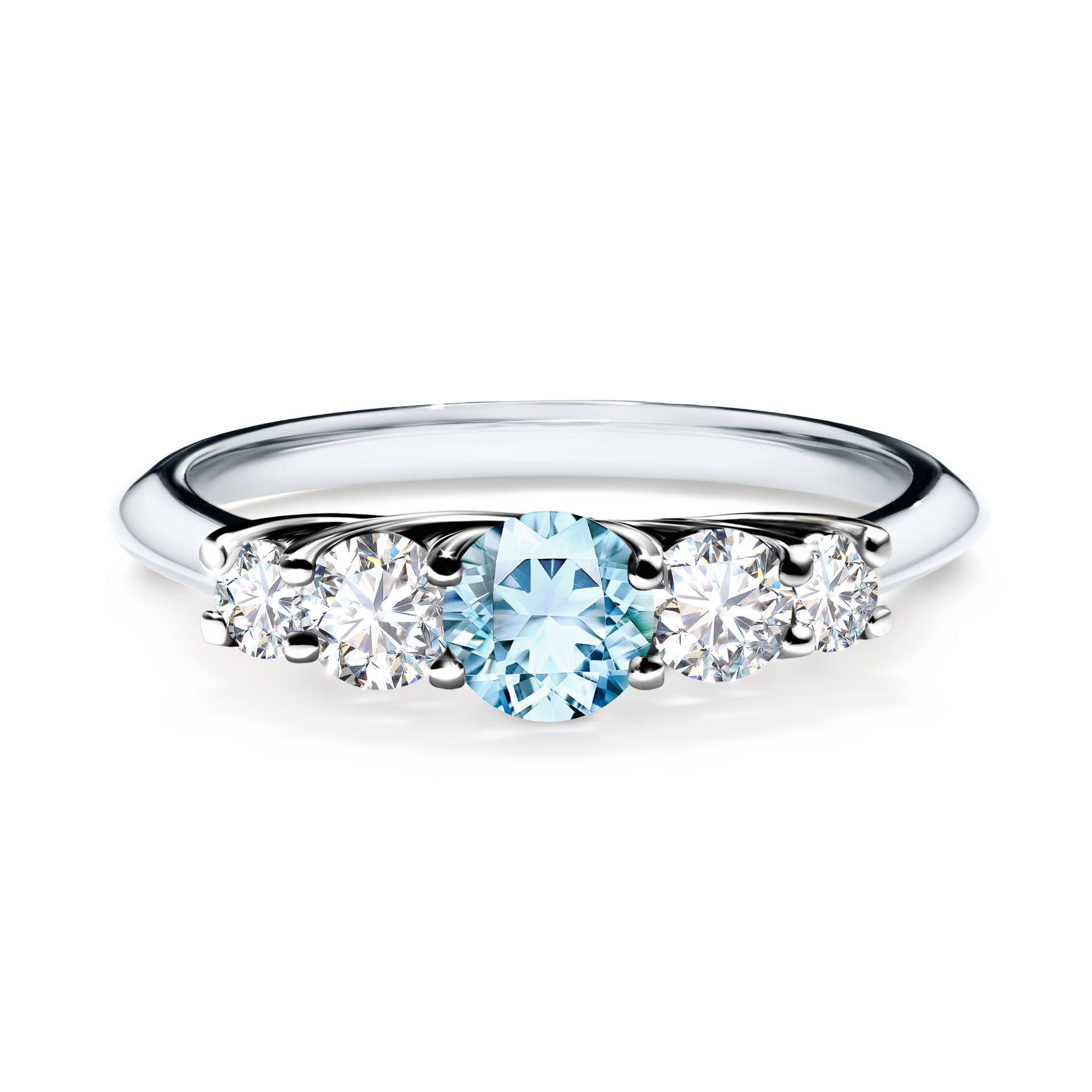Pierścionek zaręczynowy My Darling z białego złota z akwamarynem 0,53CT
