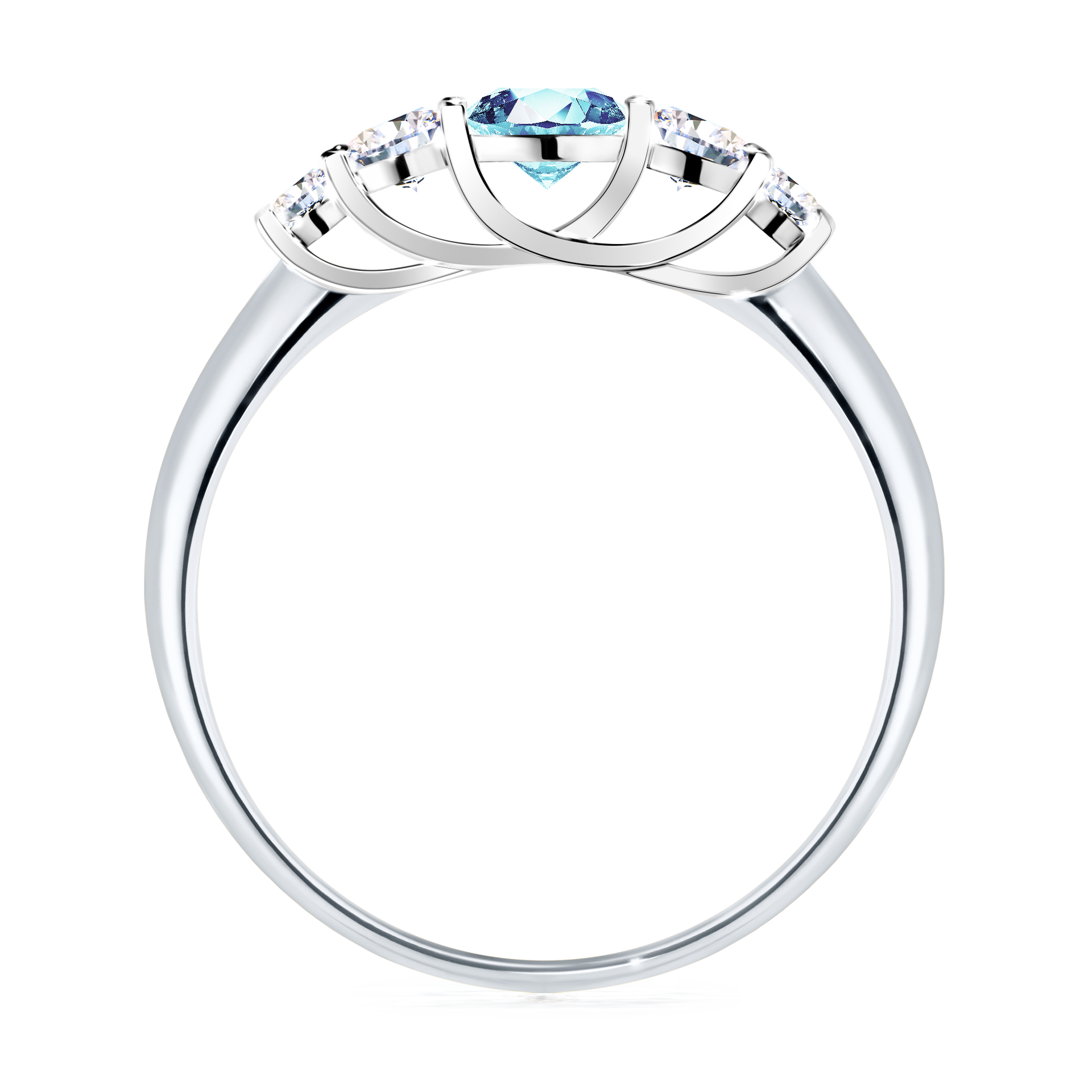 Pierścionek zaręczynowy My Darling z białego złota z akwamarynem 0,53CT