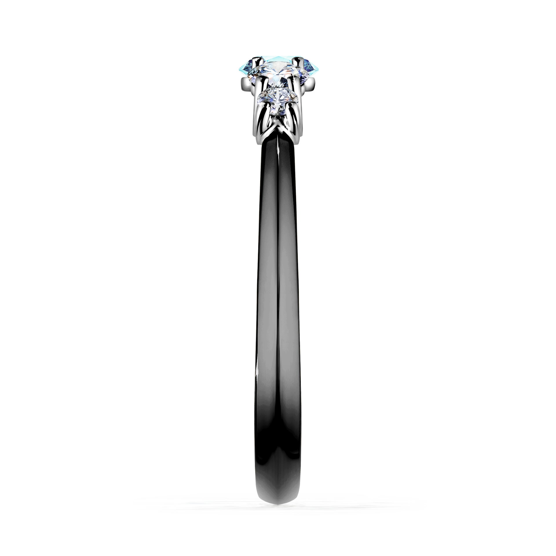 Pierścionek zaręczynowy My Darling z czarnego złota z akwamarynem 0,53CT