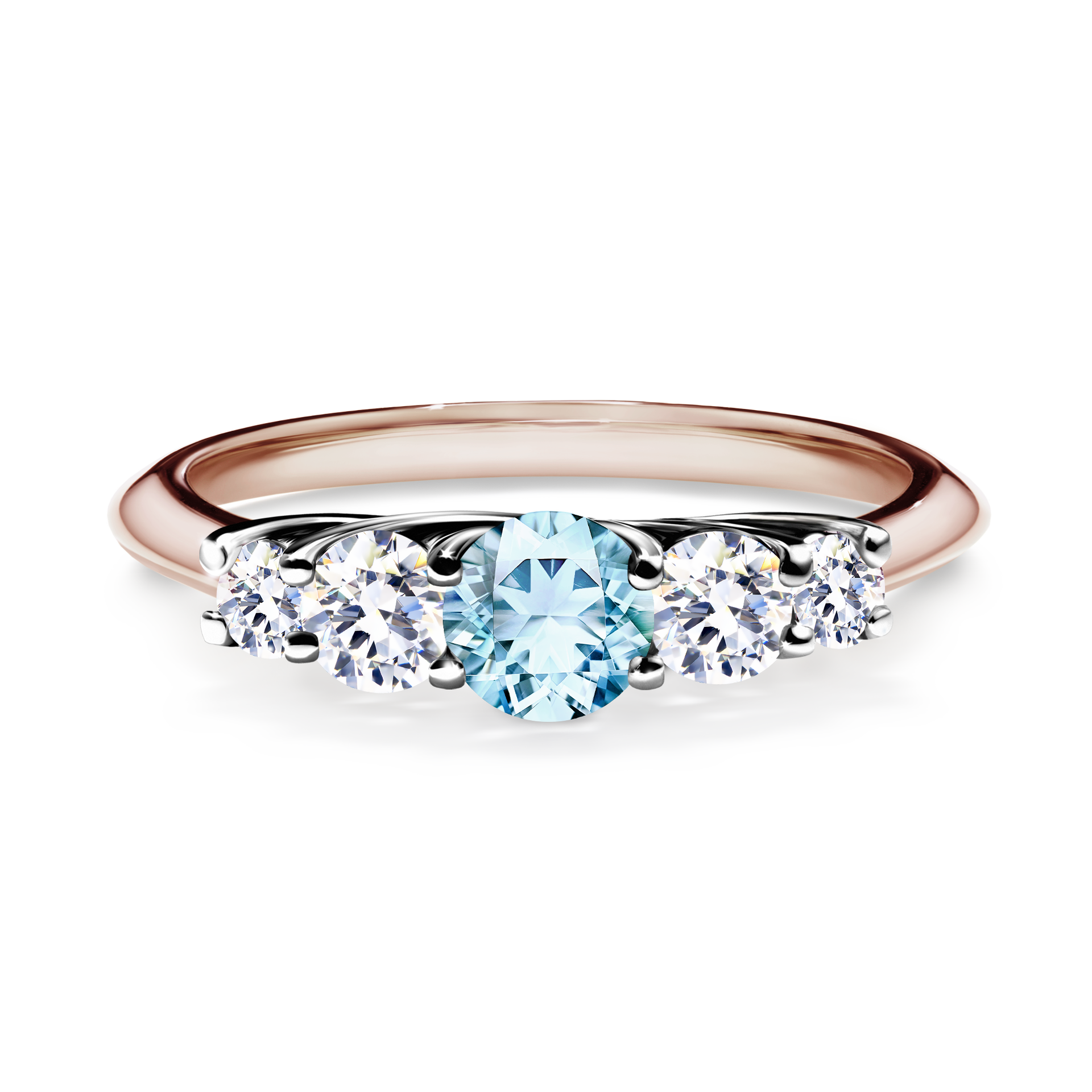 Pierścionek zaręczynowy My Darling z różowego złota z akwamarynem 0,53CT