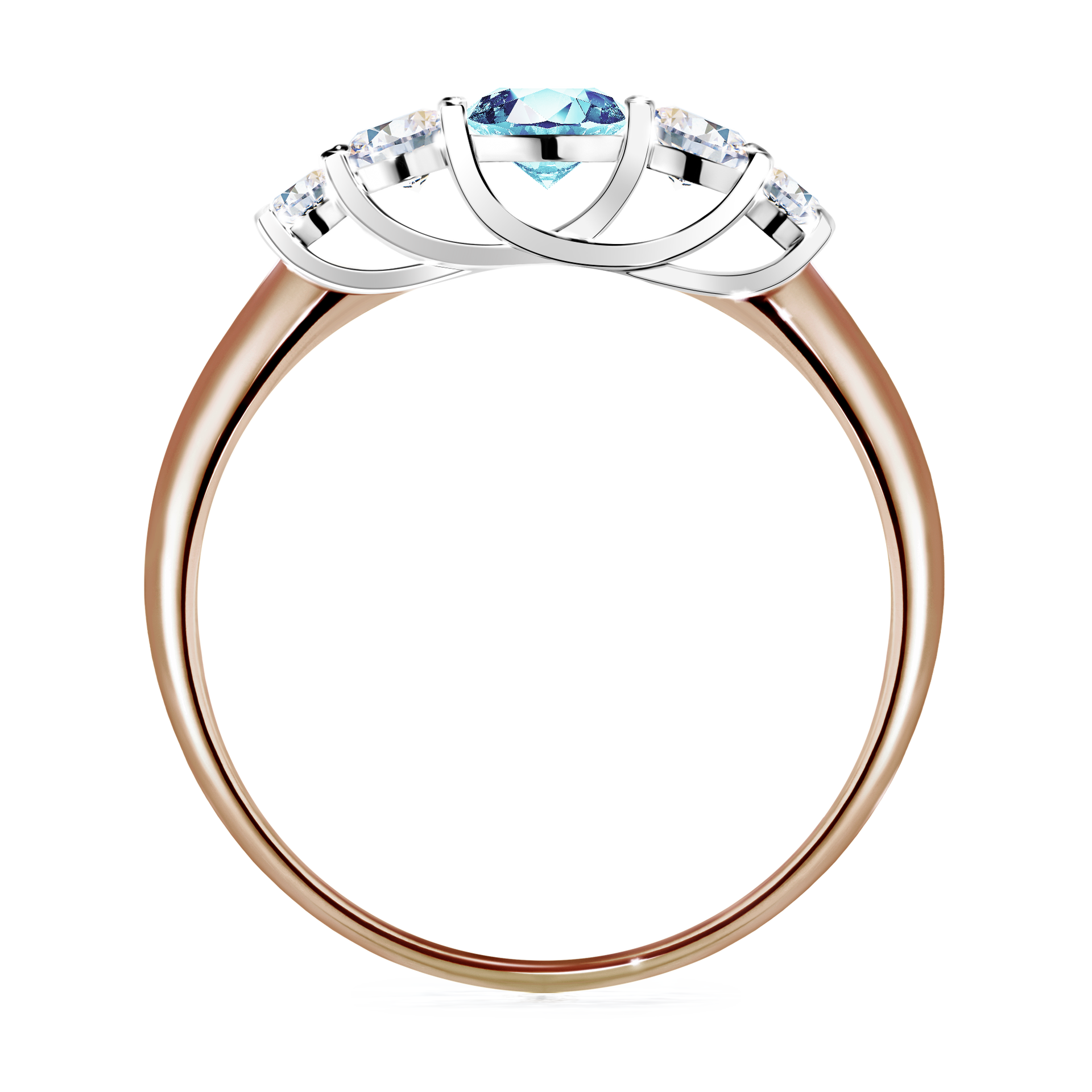 Pierścionek zaręczynowy My Darling z różowego złota z akwamarynem 0,53CT