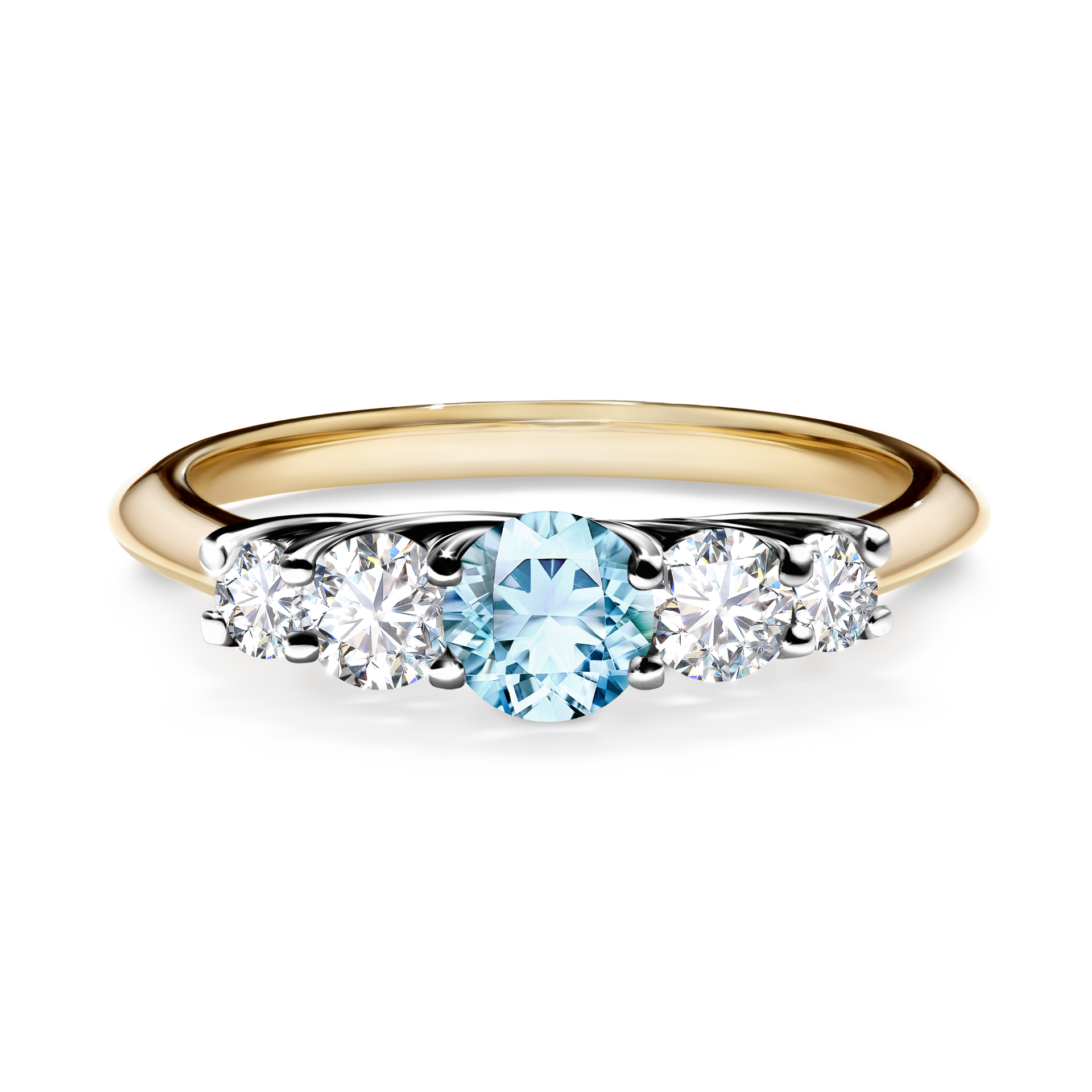 Pierścionek zaręczynowy My Darling z żółtego złota z akwamarynem 0,53CT