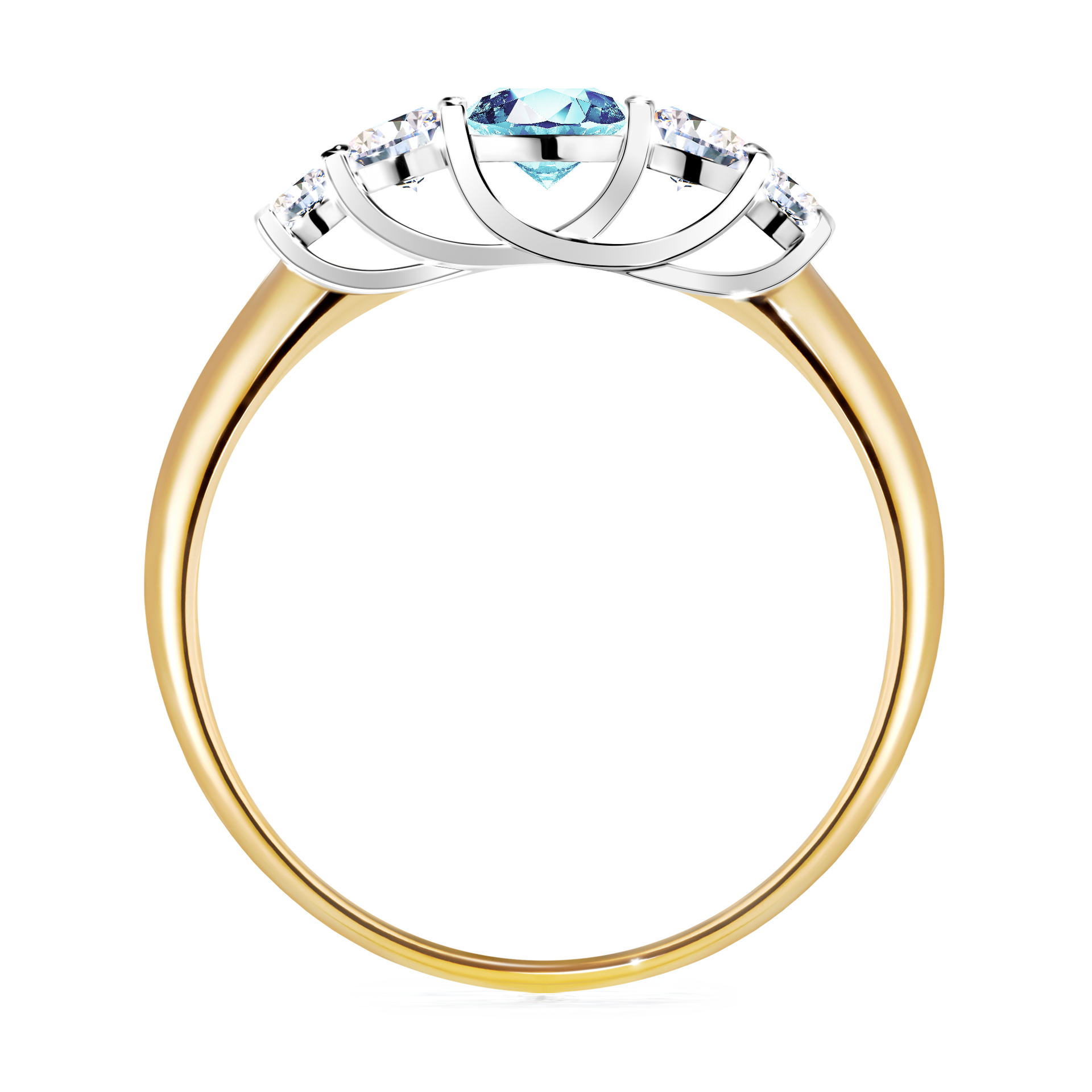 Pierścionek zaręczynowy My Darling z żółtego złota z akwamarynem 0,53CT