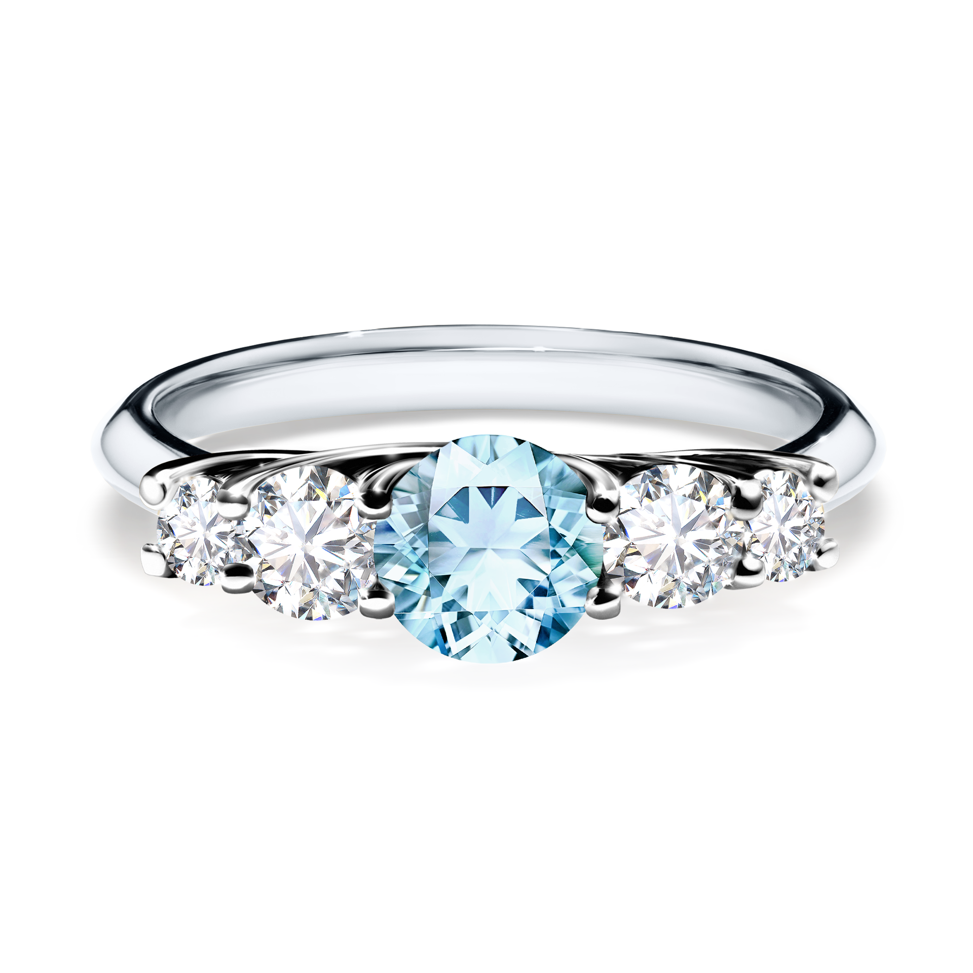 Pierścionek zaręczynowy My Darling z białego złota z akwamarynem 0,96CT