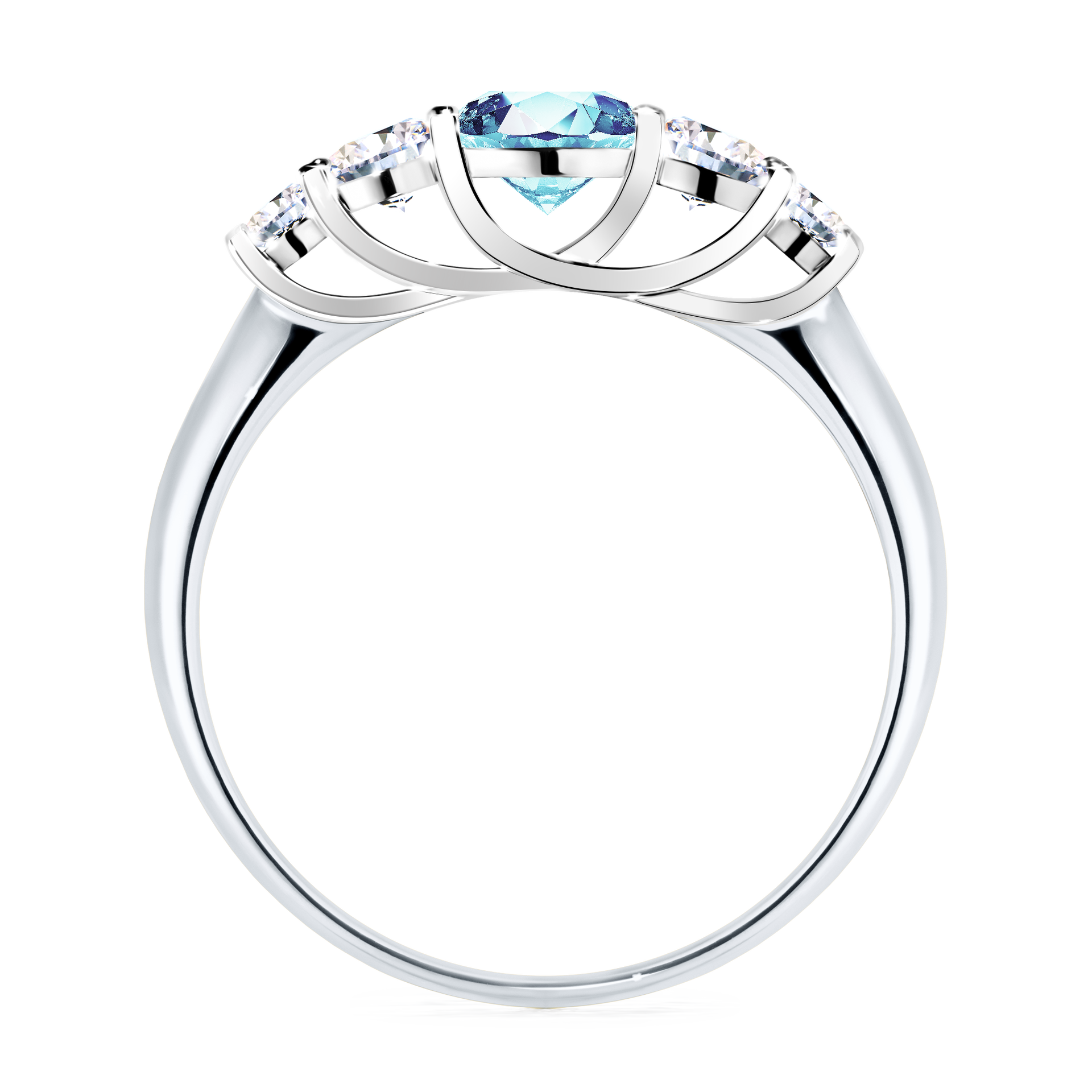 Pierścionek zaręczynowy My Darling z białego złota z akwamarynem 0,96CT